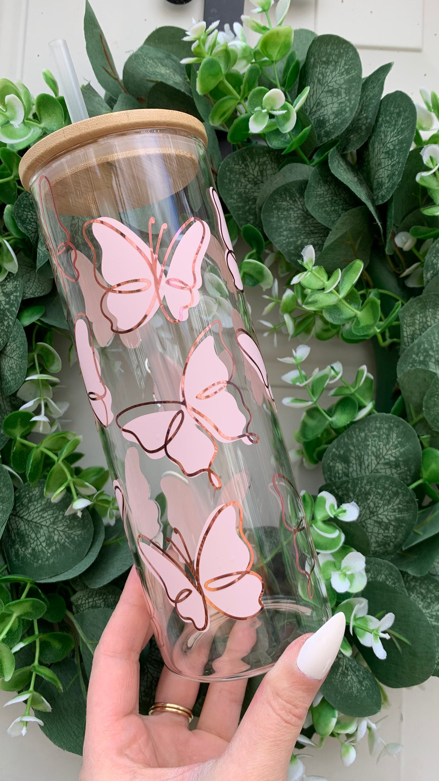 Butterfly 25oz glass