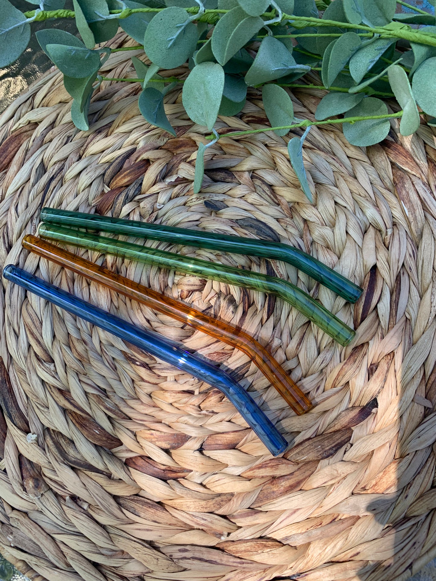 Color glass straws