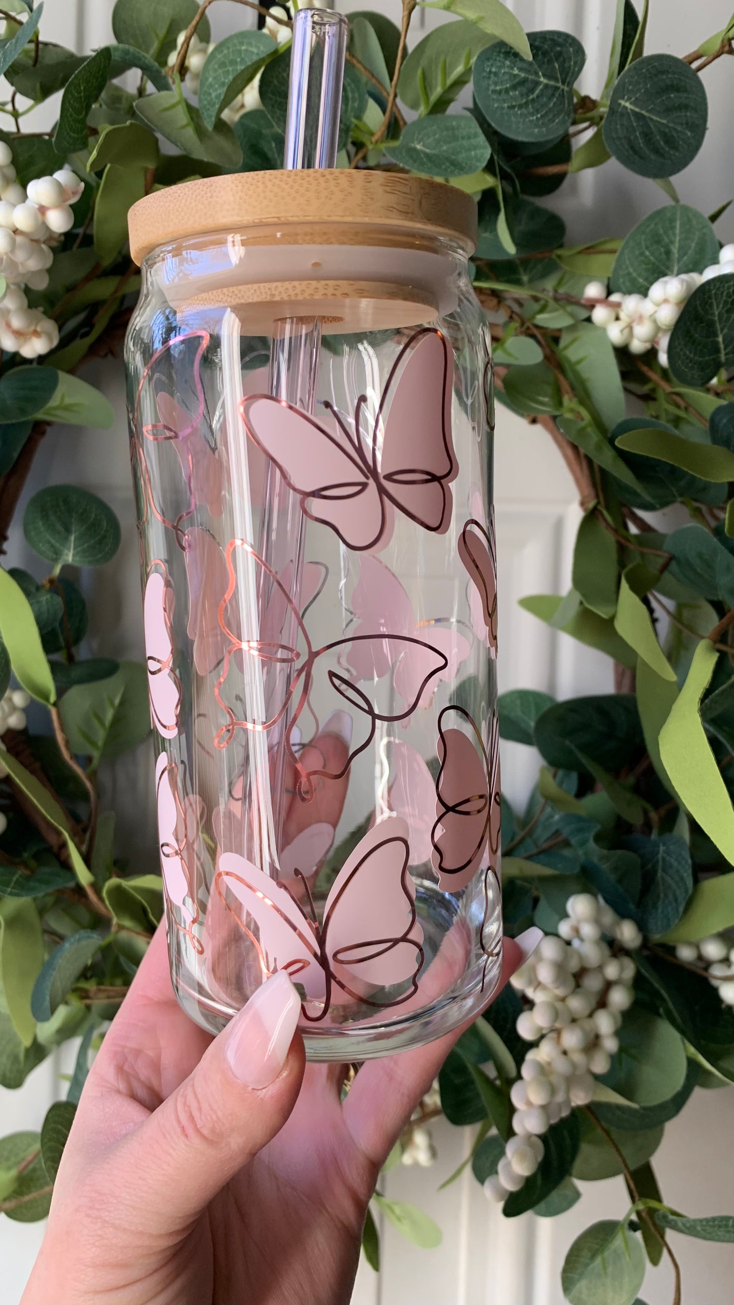 Butterfly 20oz glass