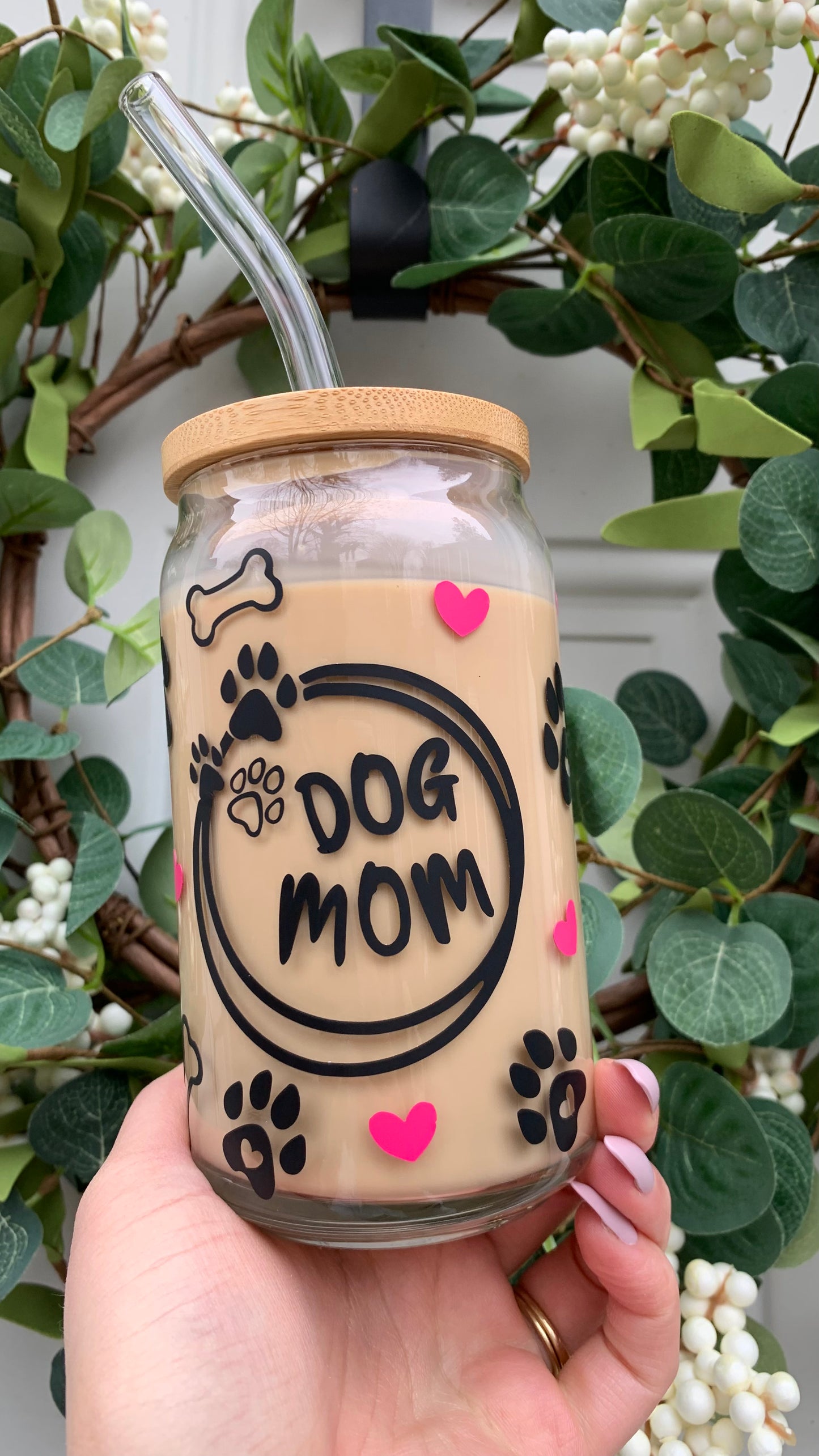 Dog mom glass