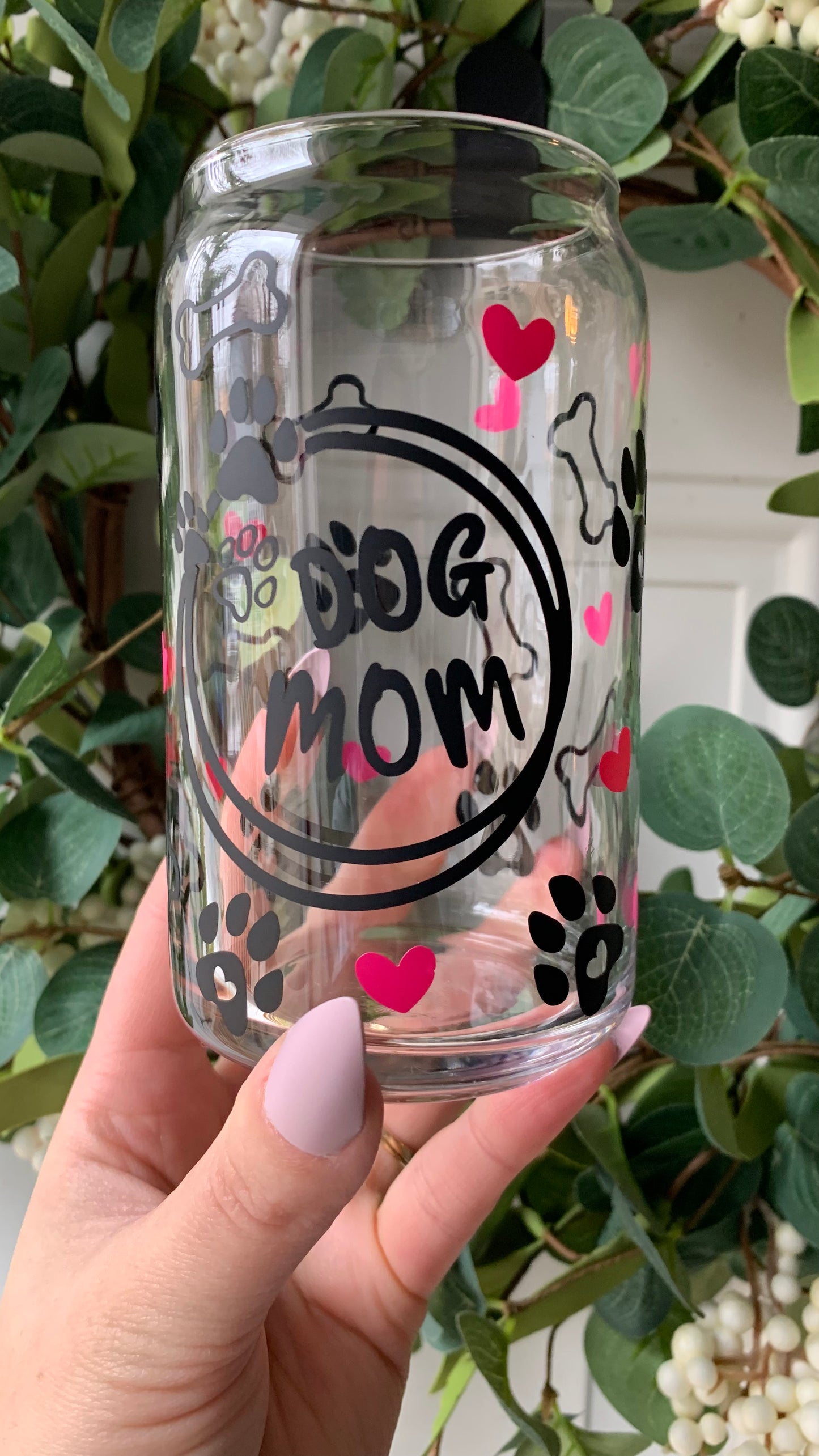 Dog mom glass