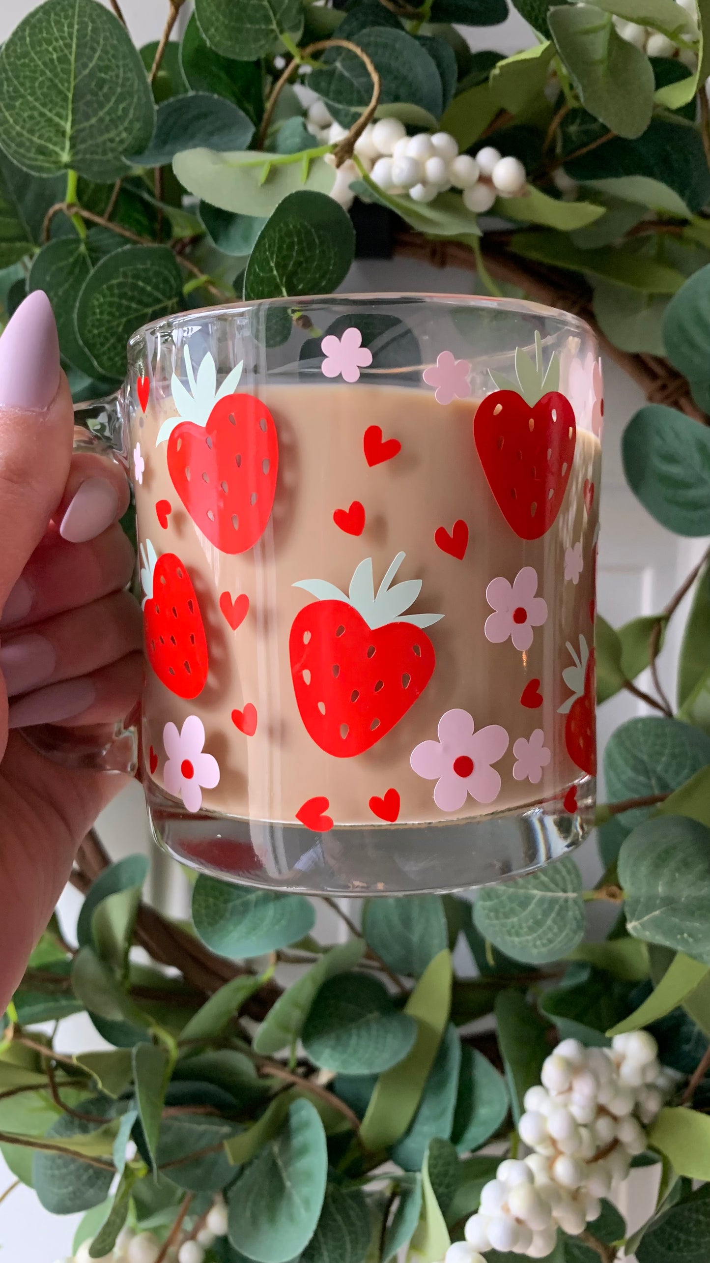 Strawberry hearts mug