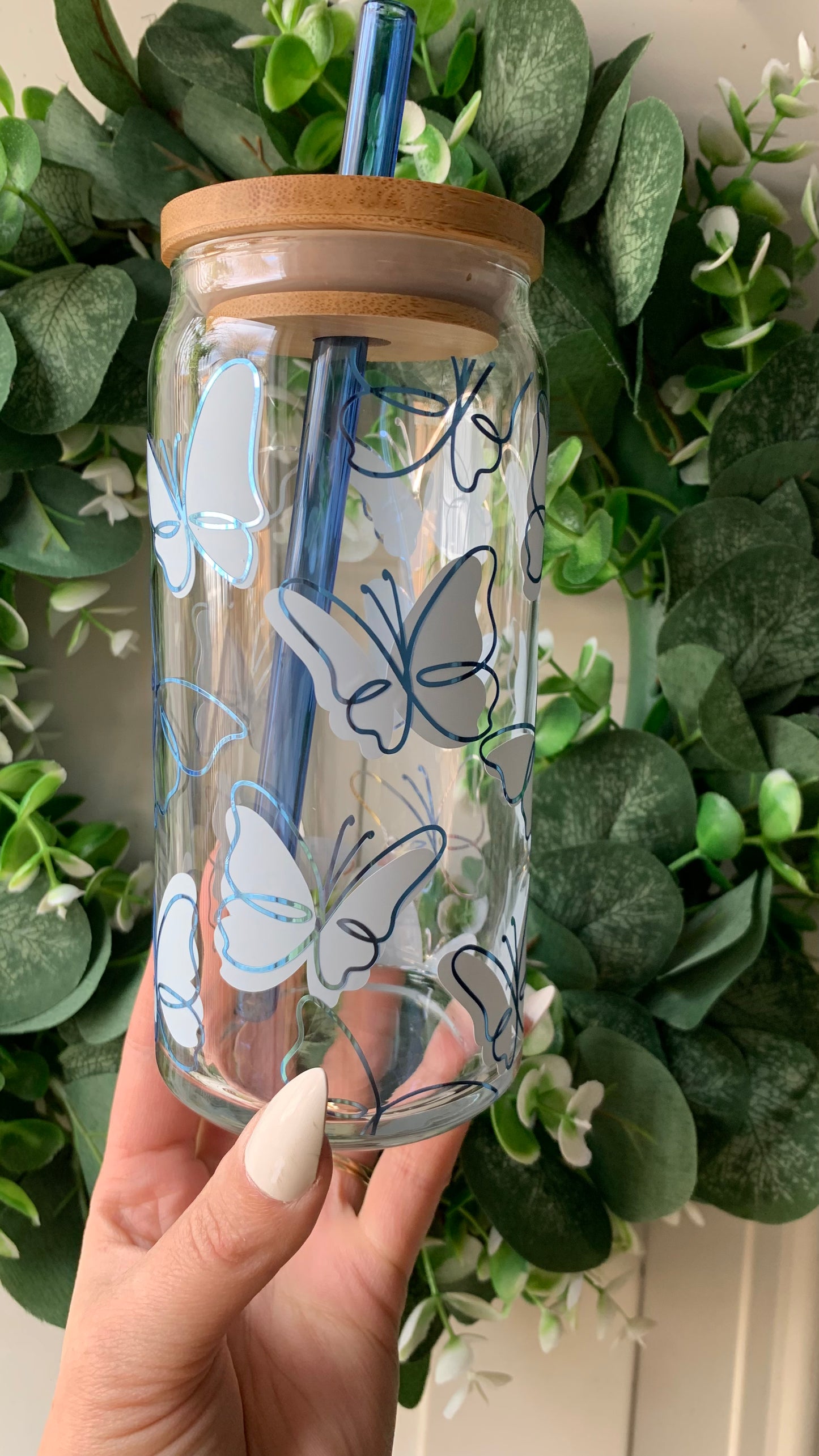 Butterfly 20oz glass