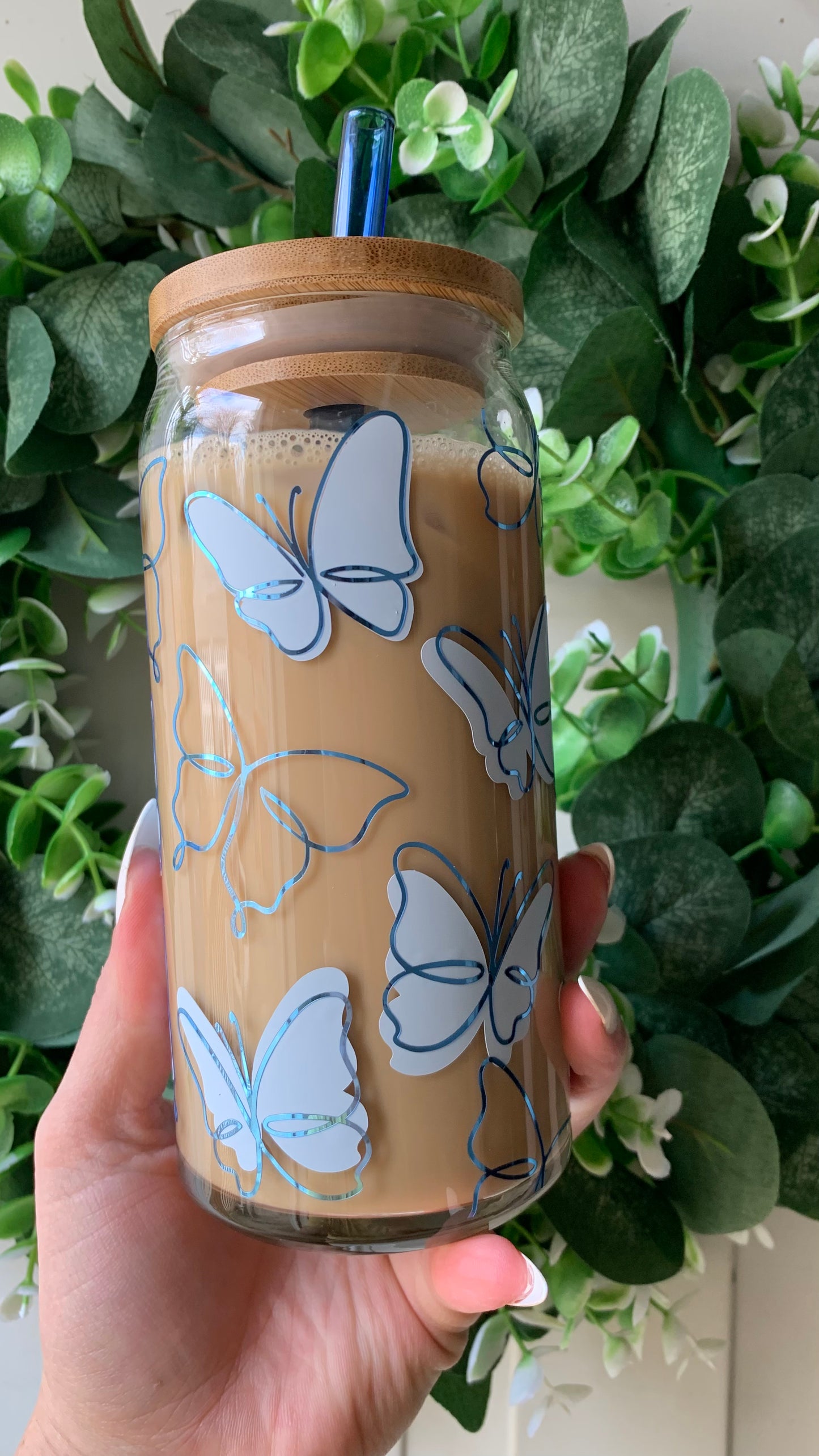 Butterfly 20oz glass