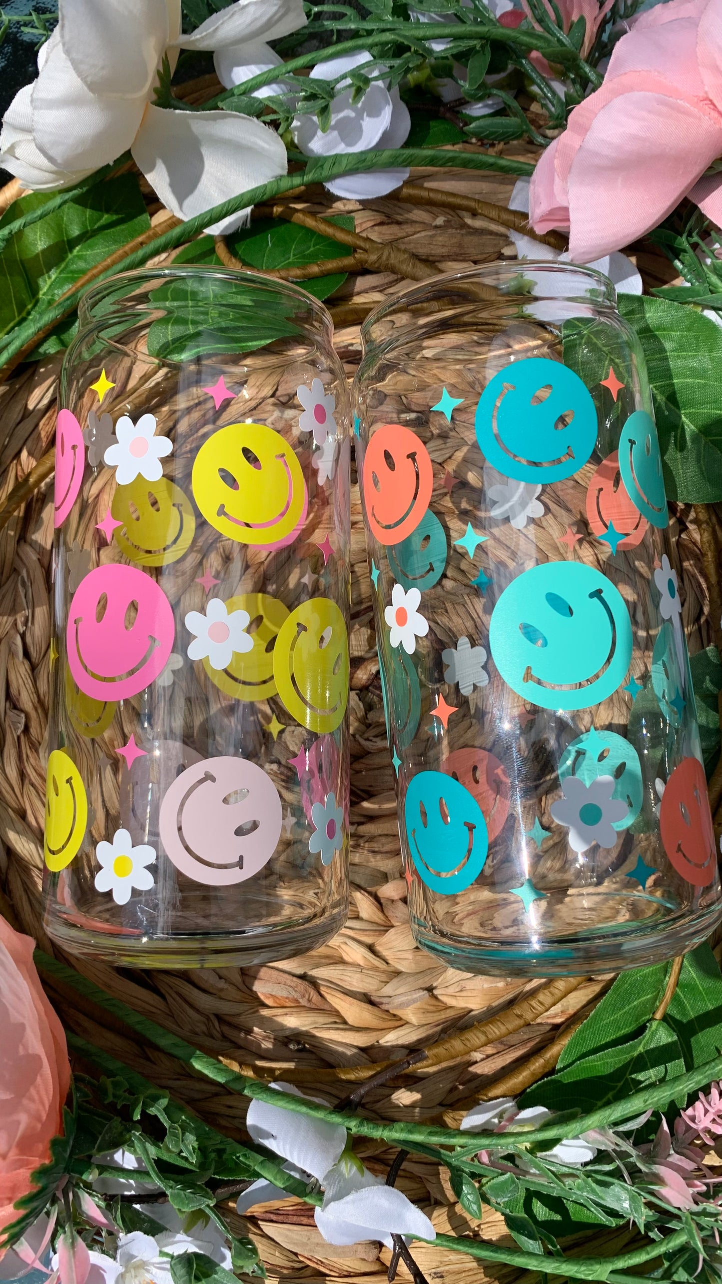 Smiley face glass