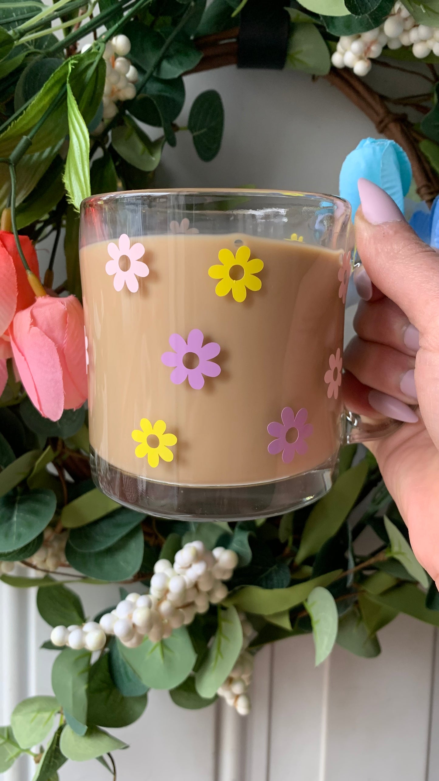 Mama flowers glass mug