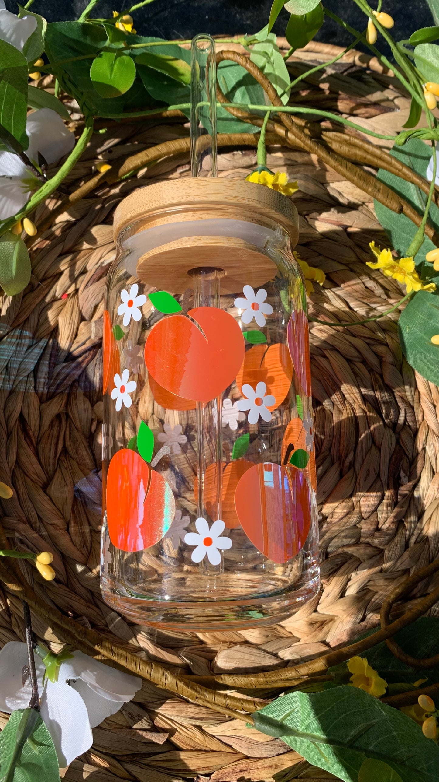 Spring peaches glass