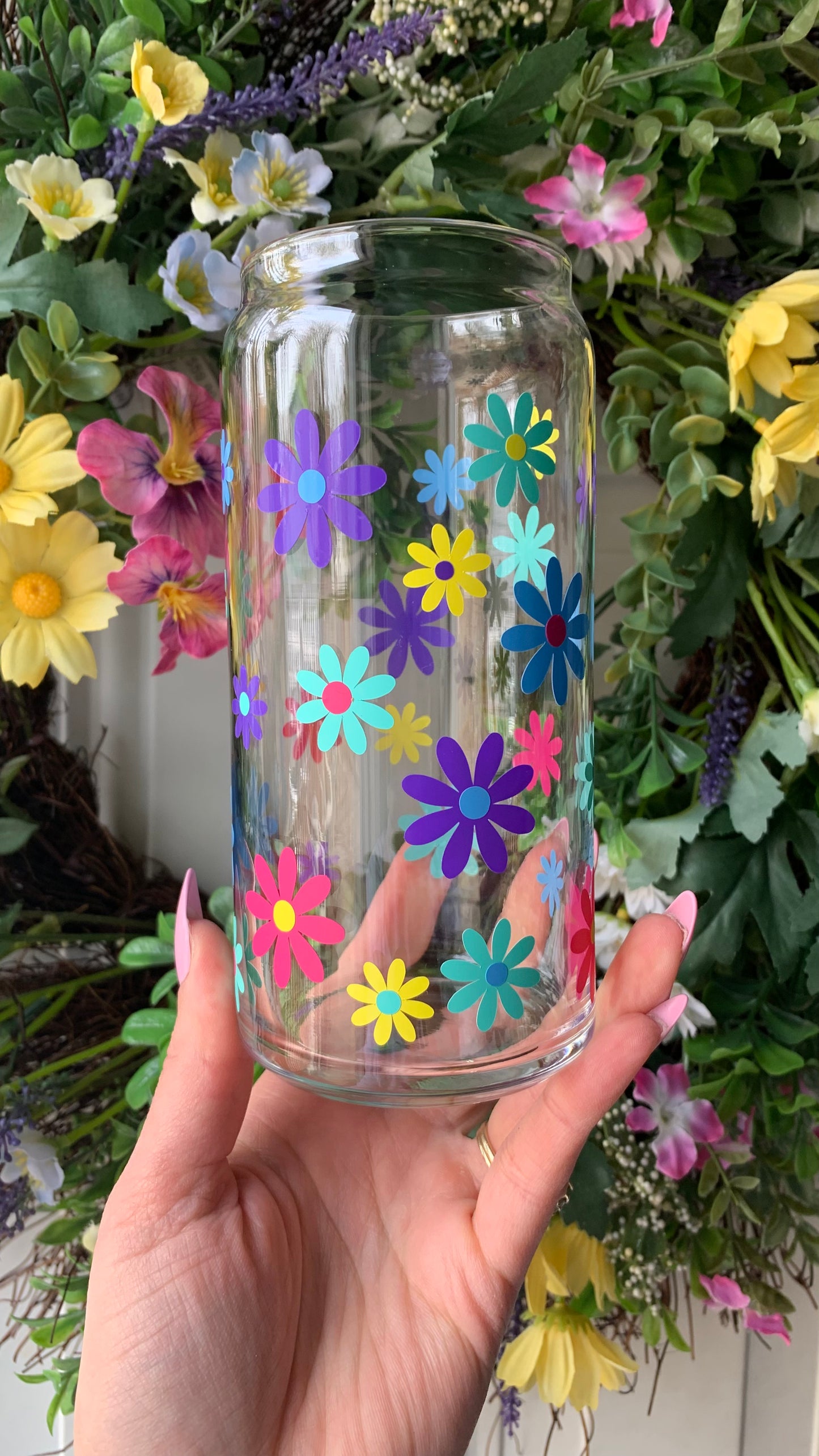 Spring flowers glass