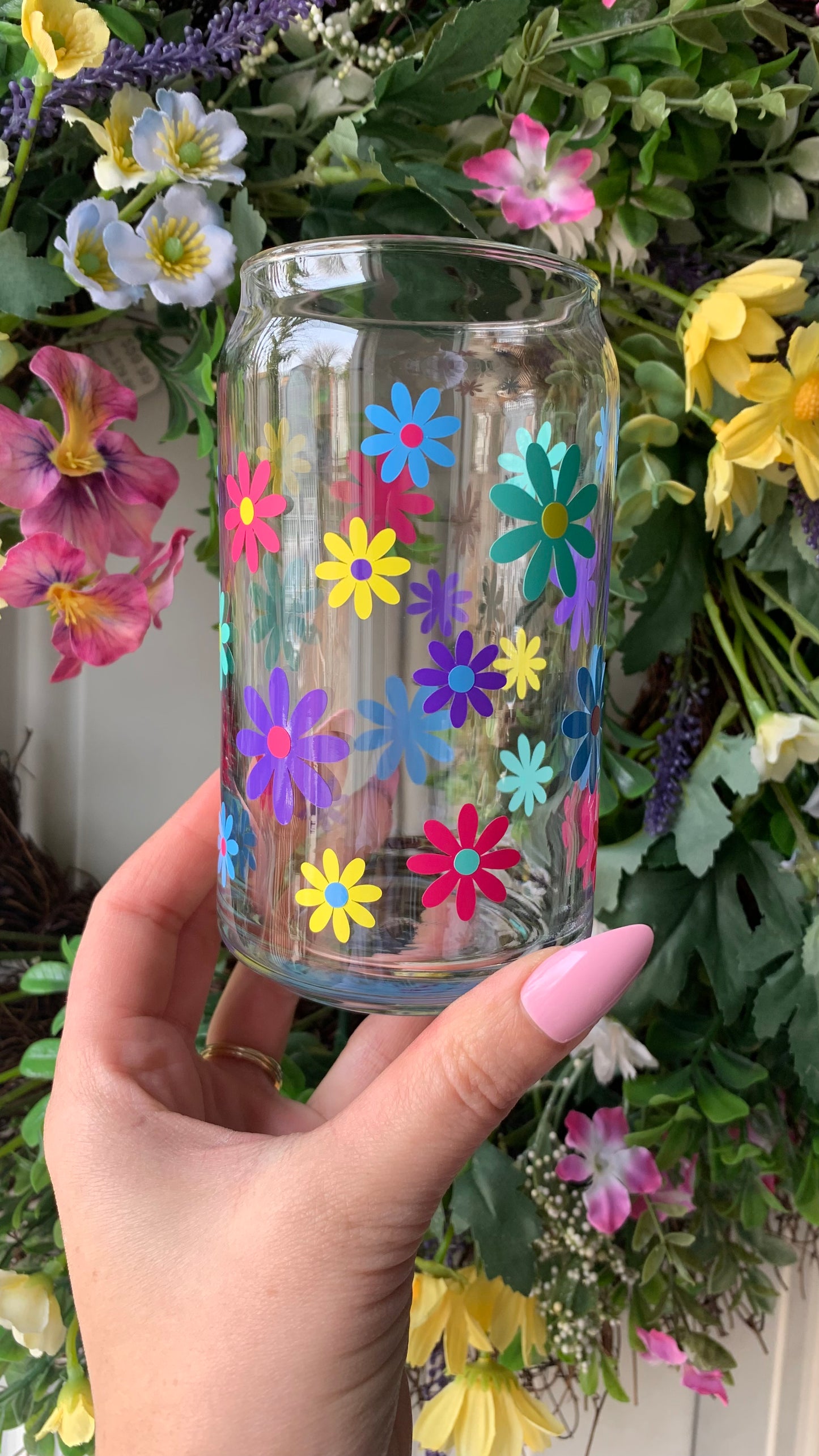 Spring flowers glass