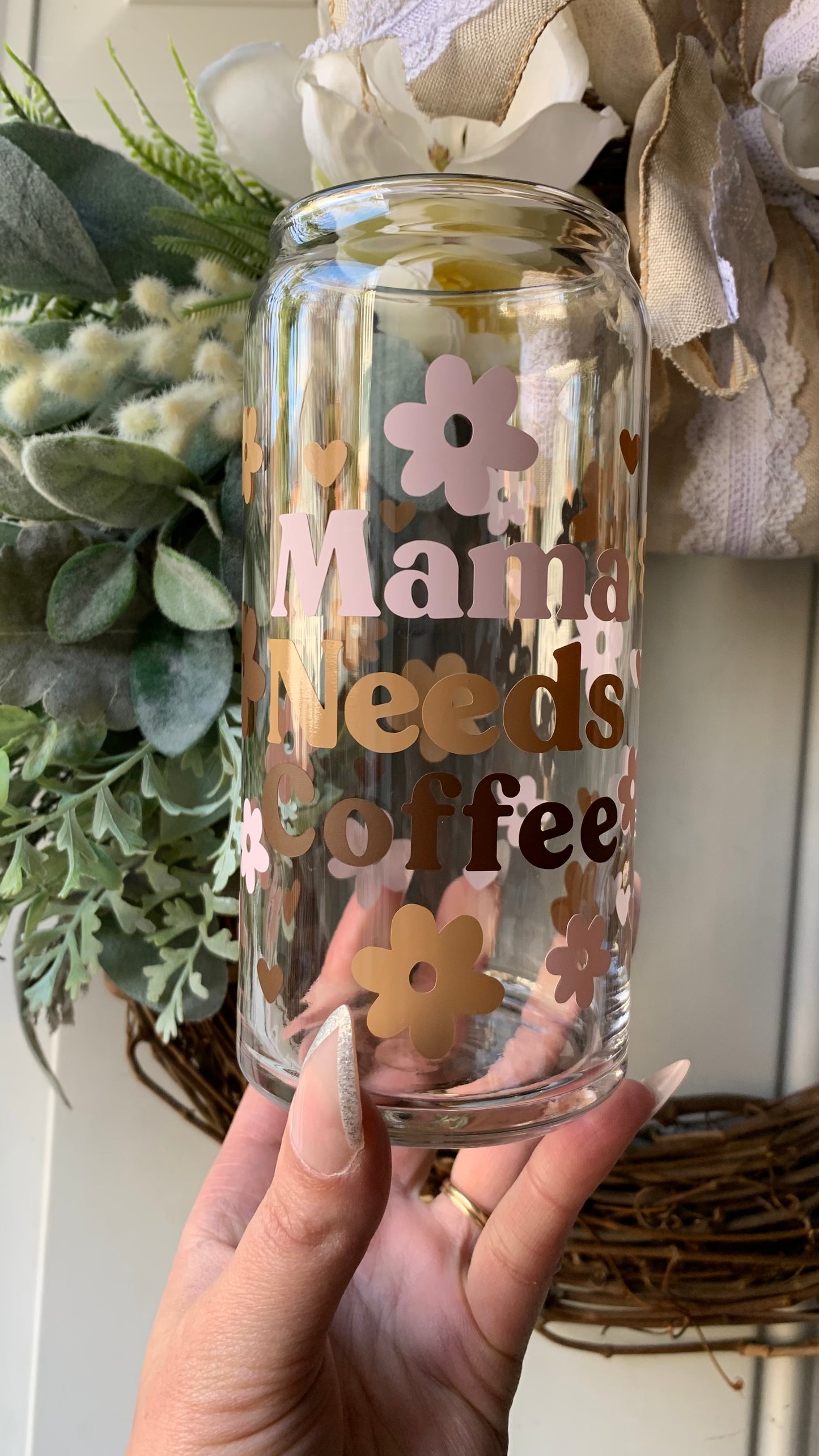 Mama needs coffee glass