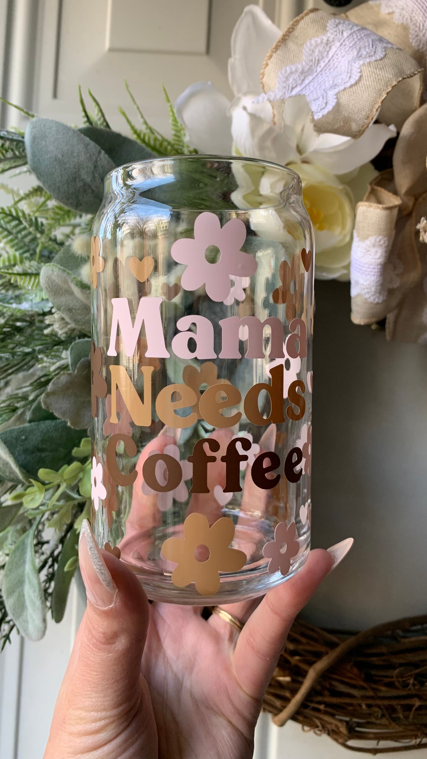 Mama needs coffee glass