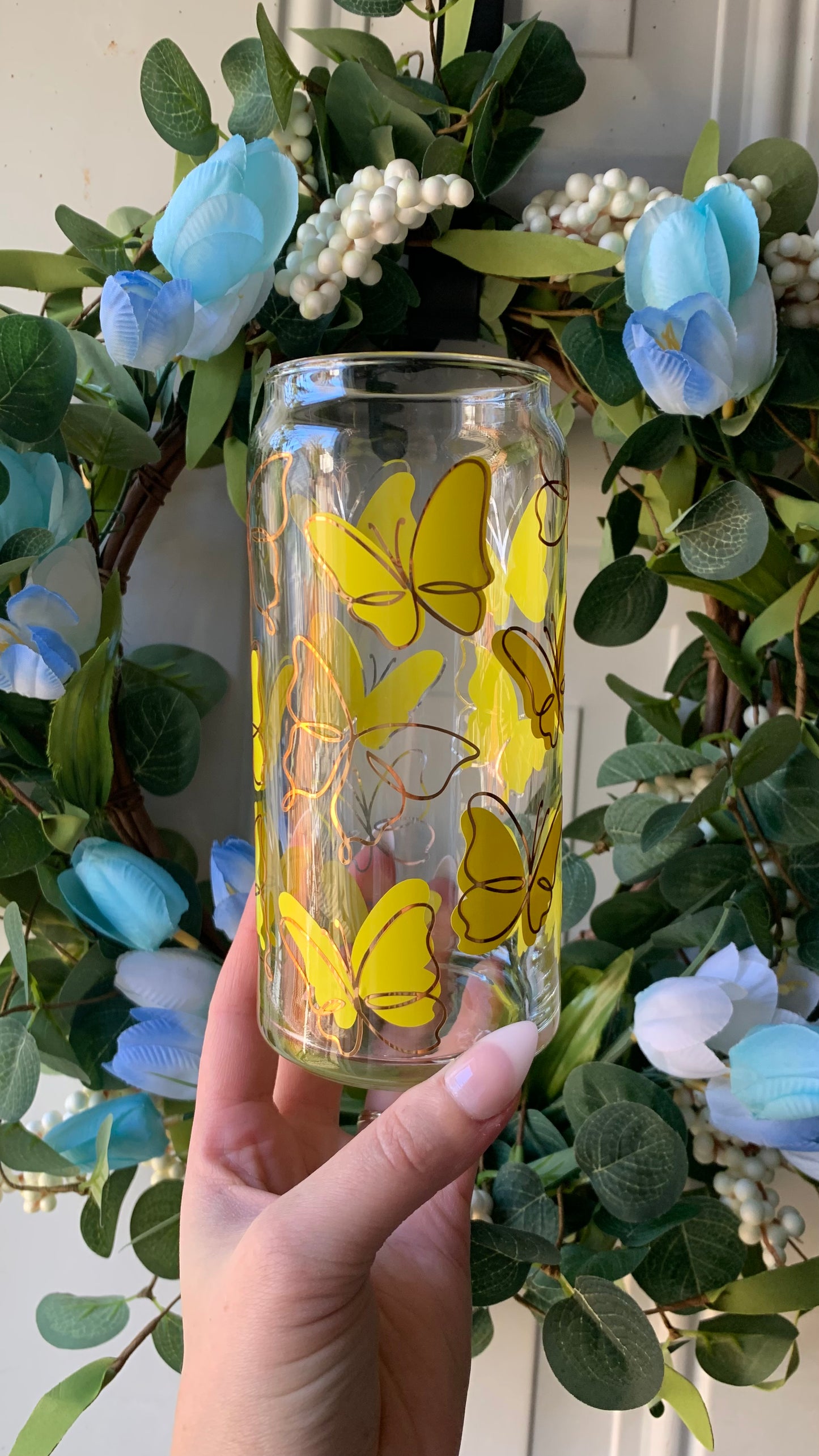 Butterfly 20oz glass