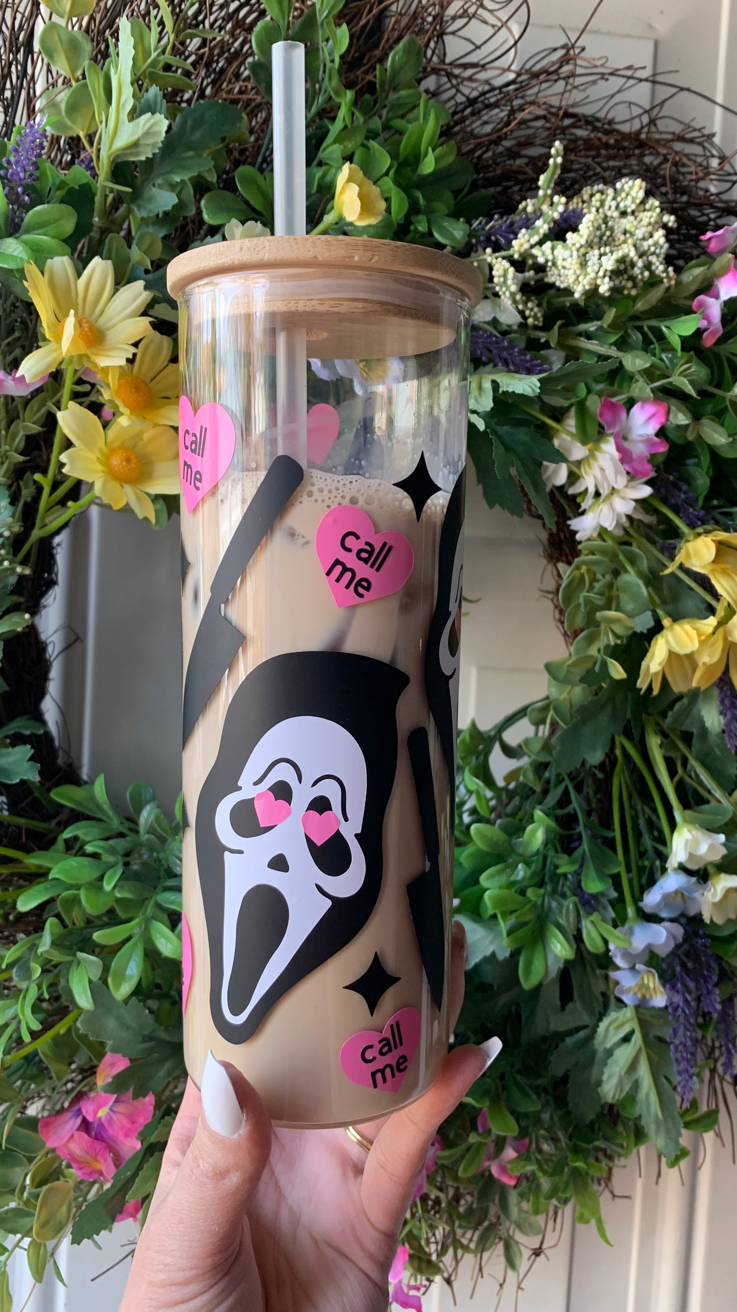 Ghost face 25oz glass