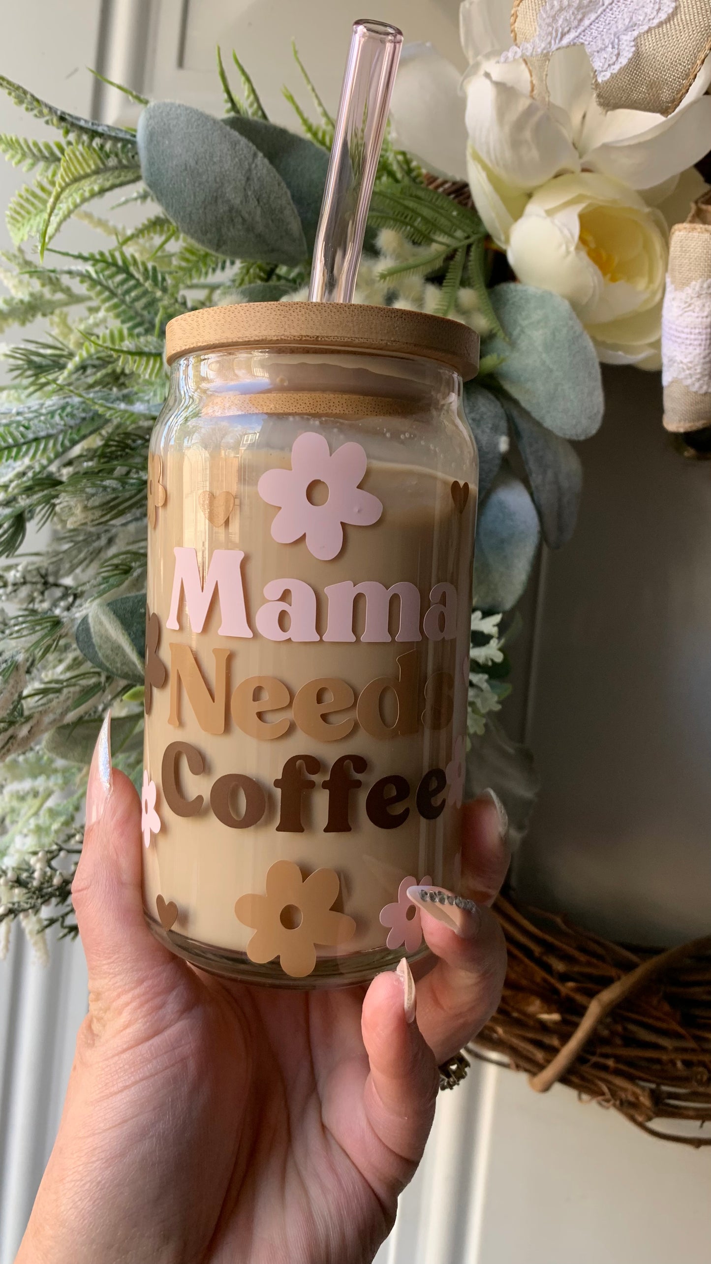 Mama needs coffee glass