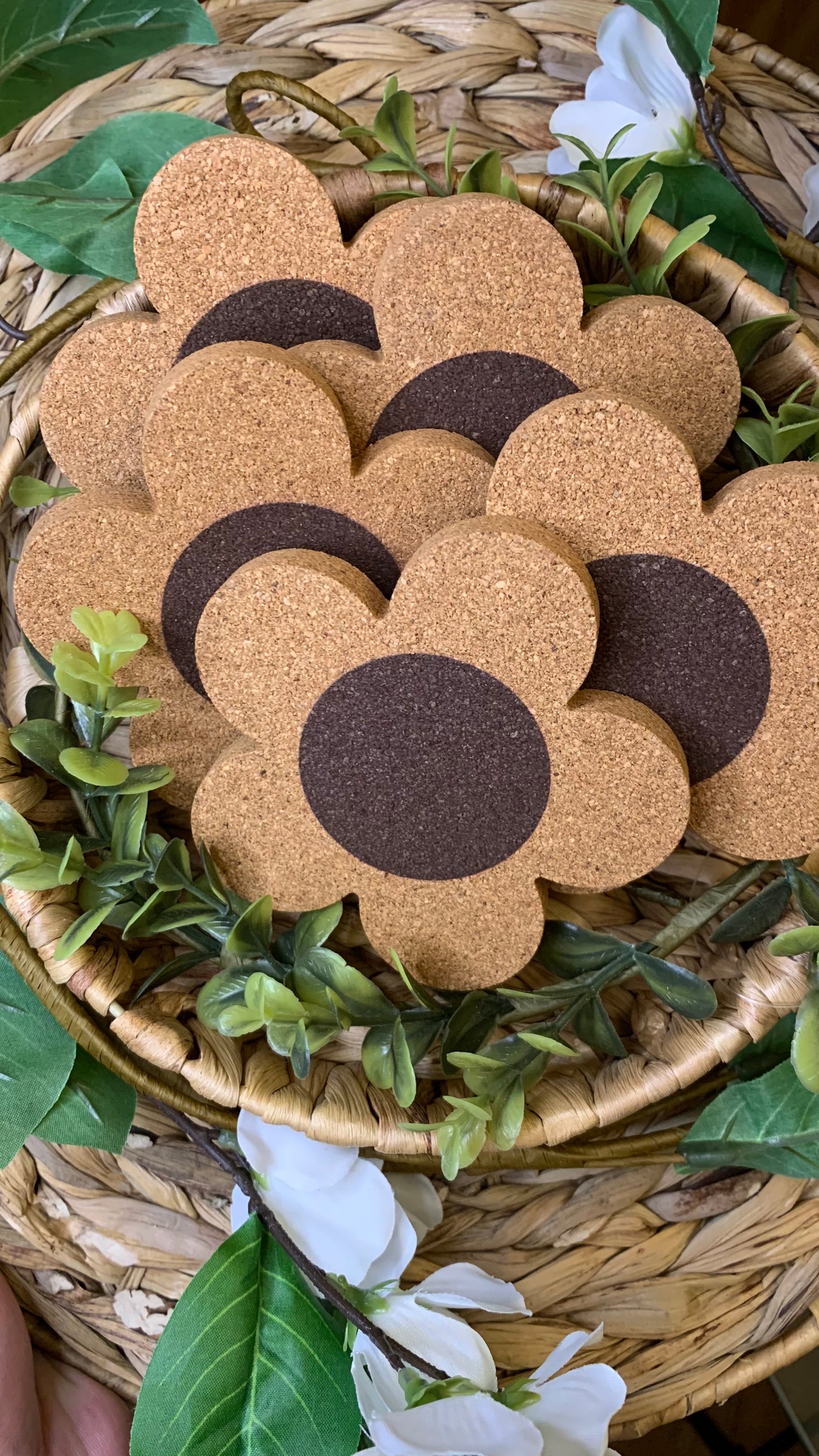 Flower cork coaster