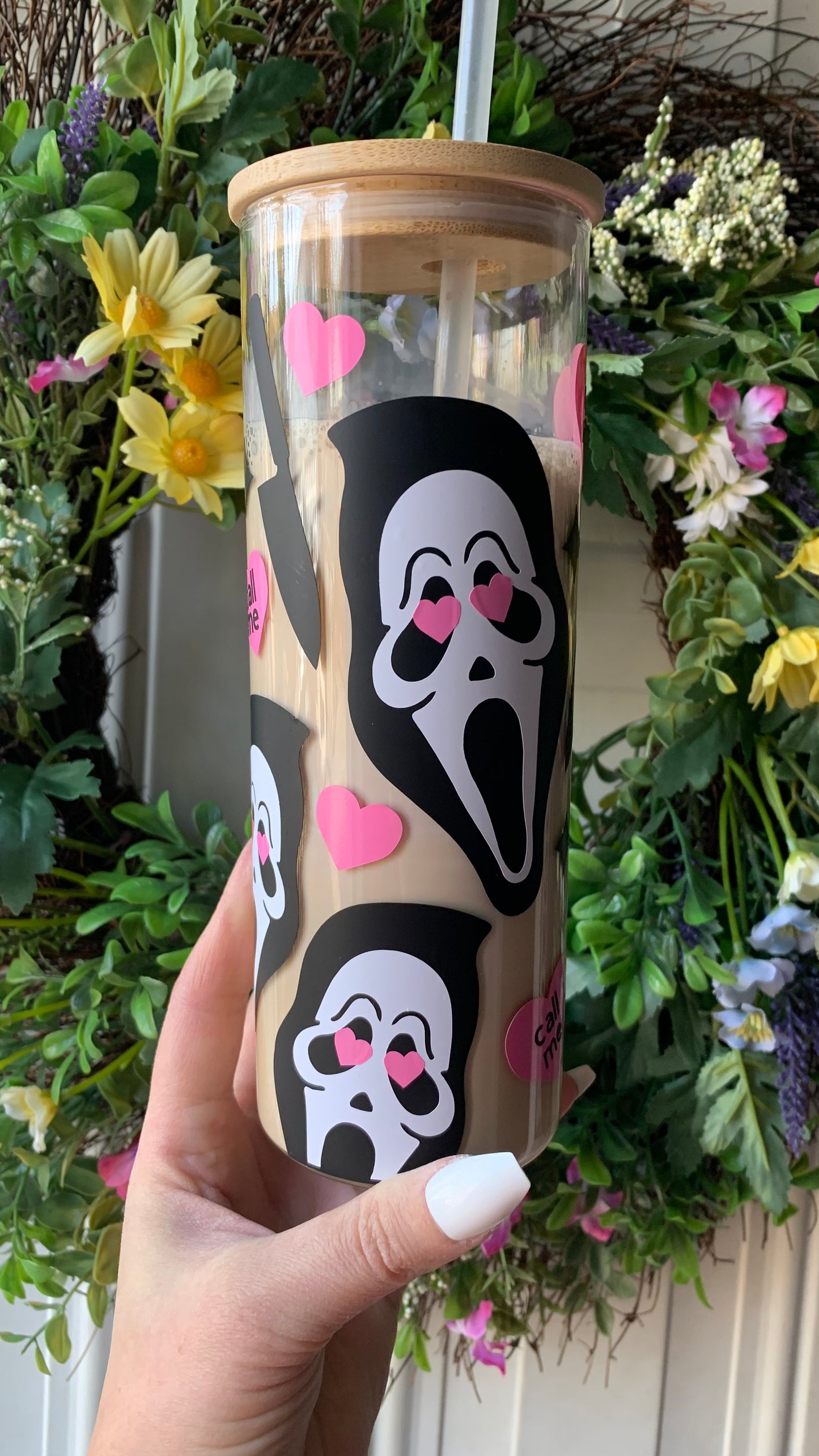 Ghost face 25oz glass