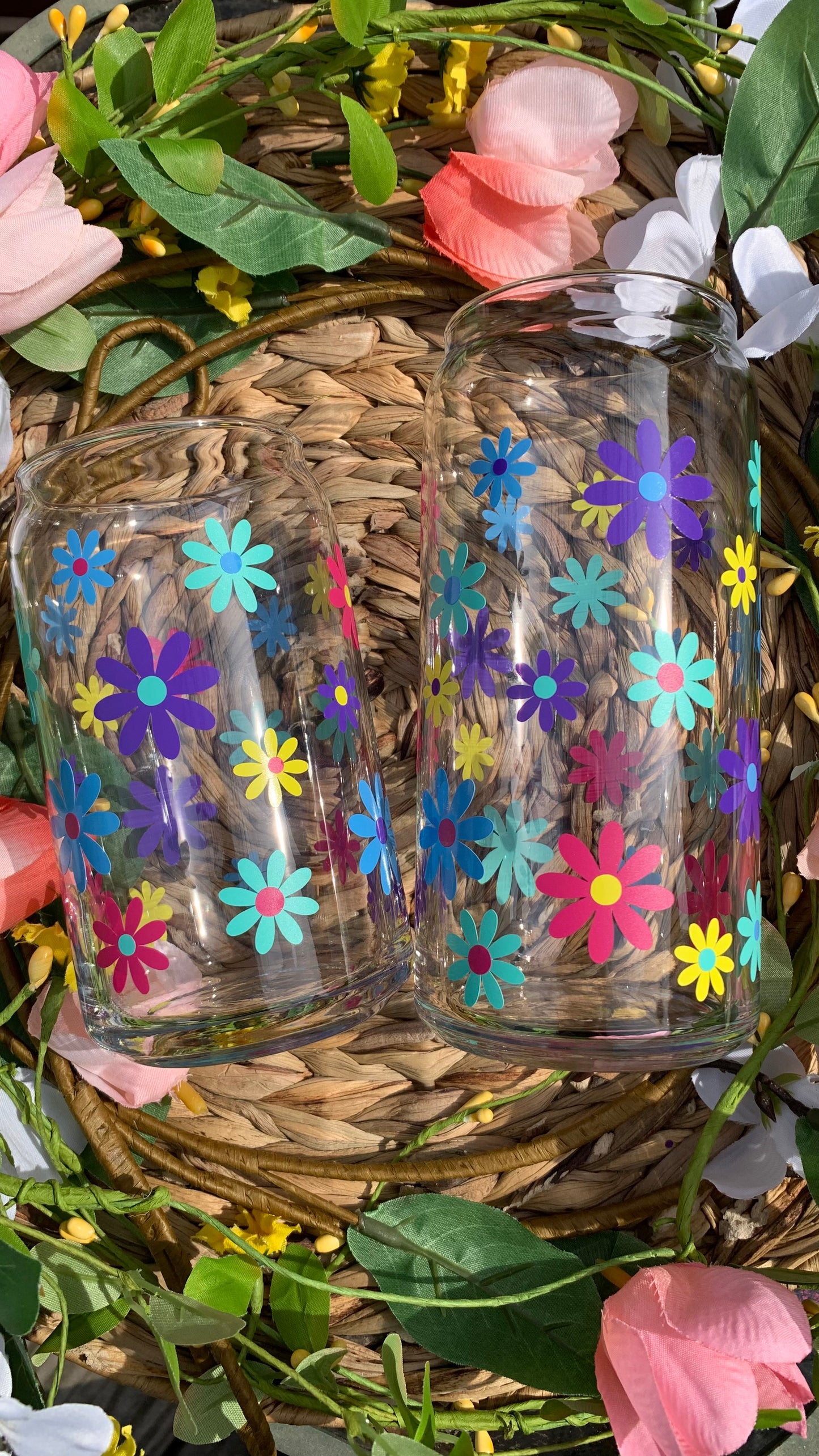 Spring flowers glass