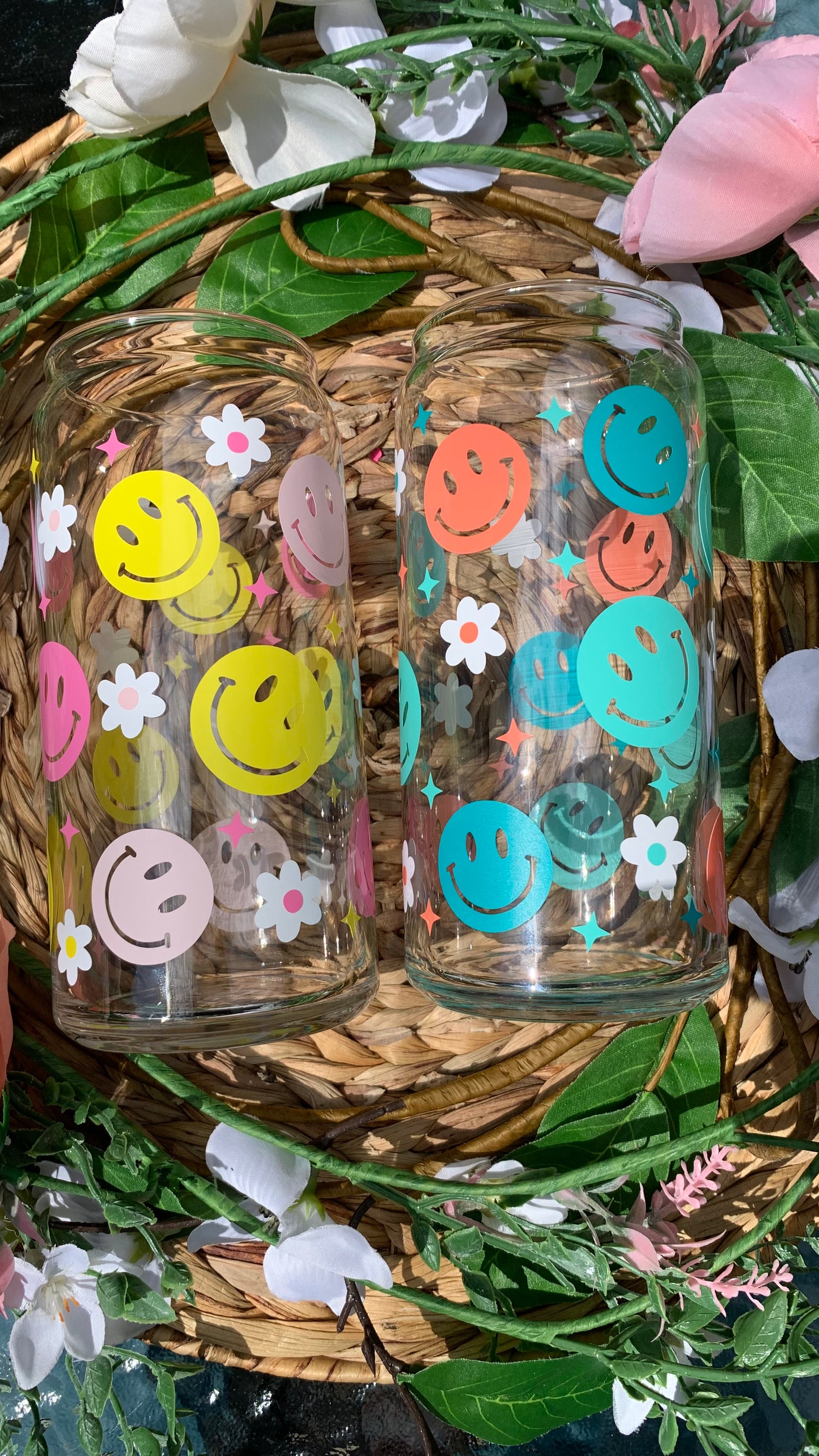 Smiley face glass