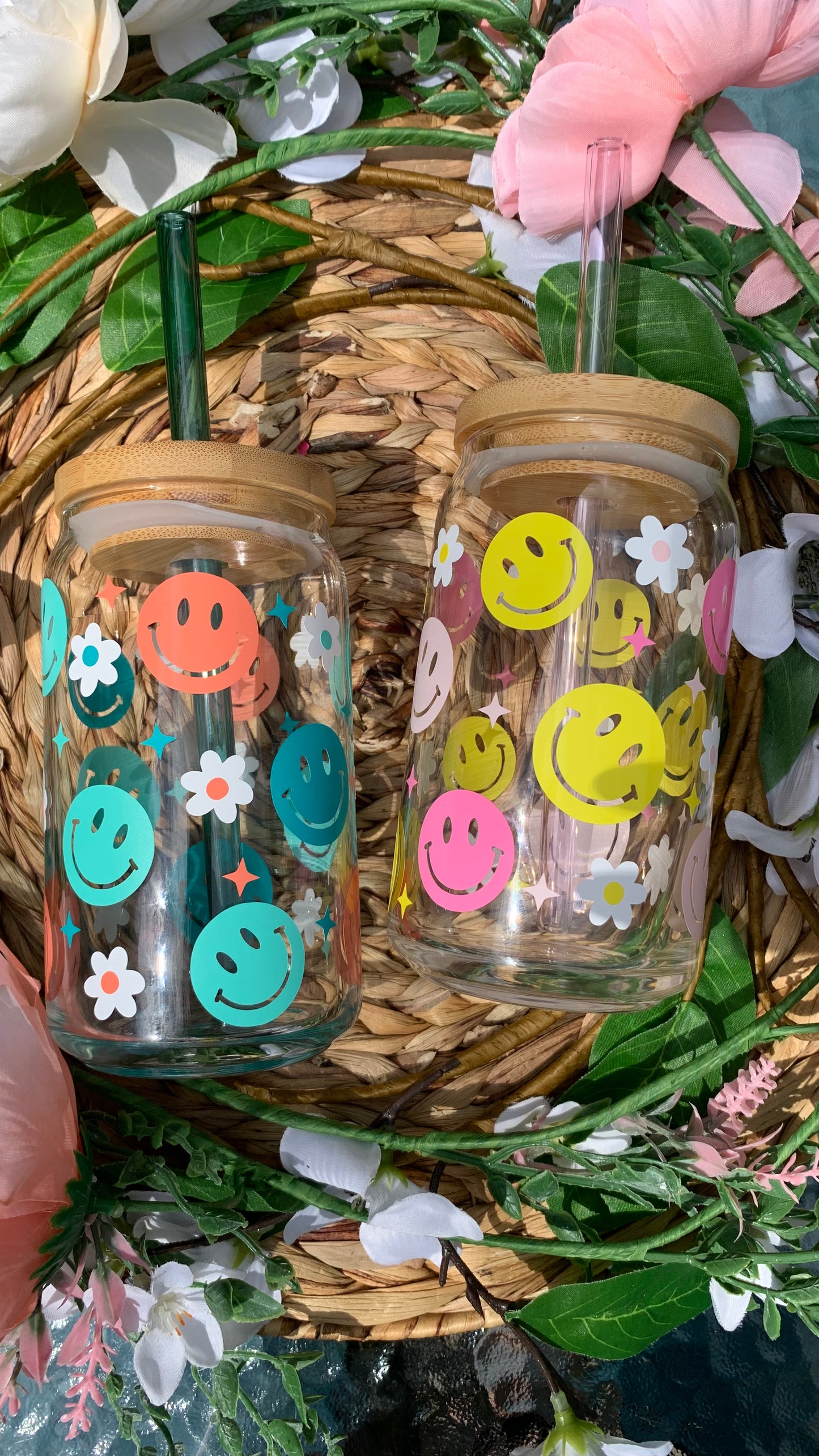 Smiley face glass