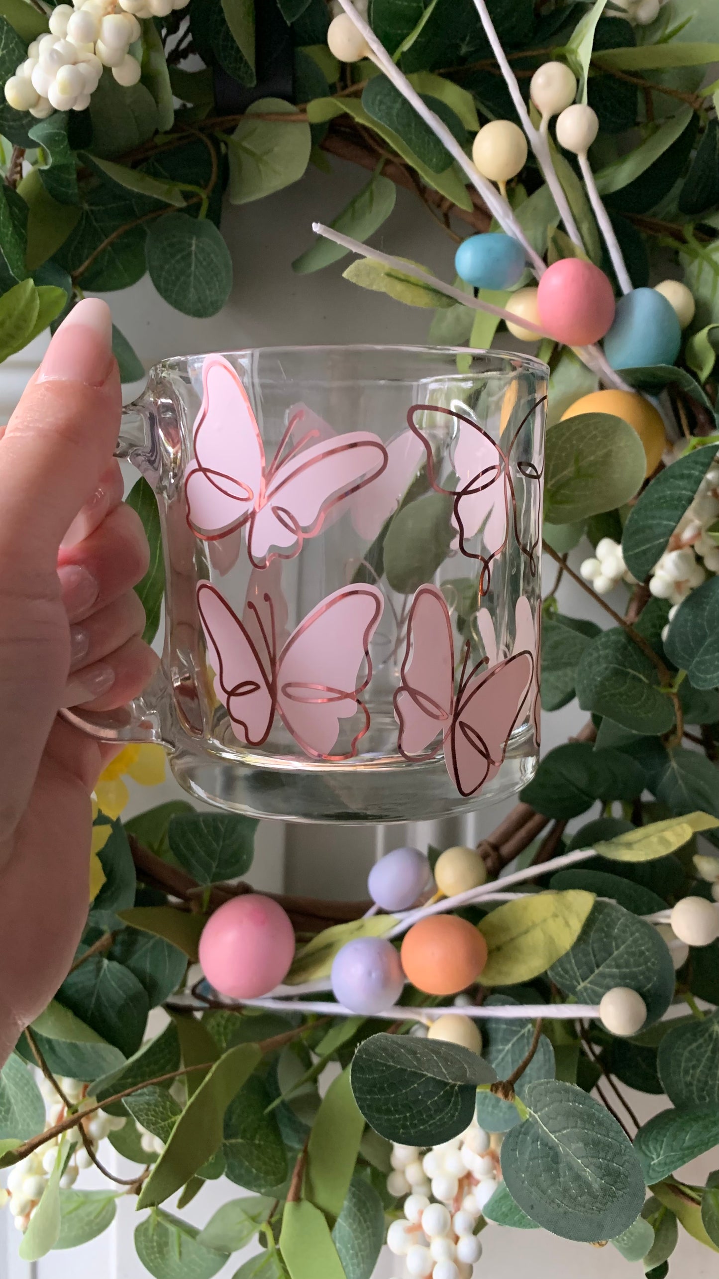 Butterflies glass mug