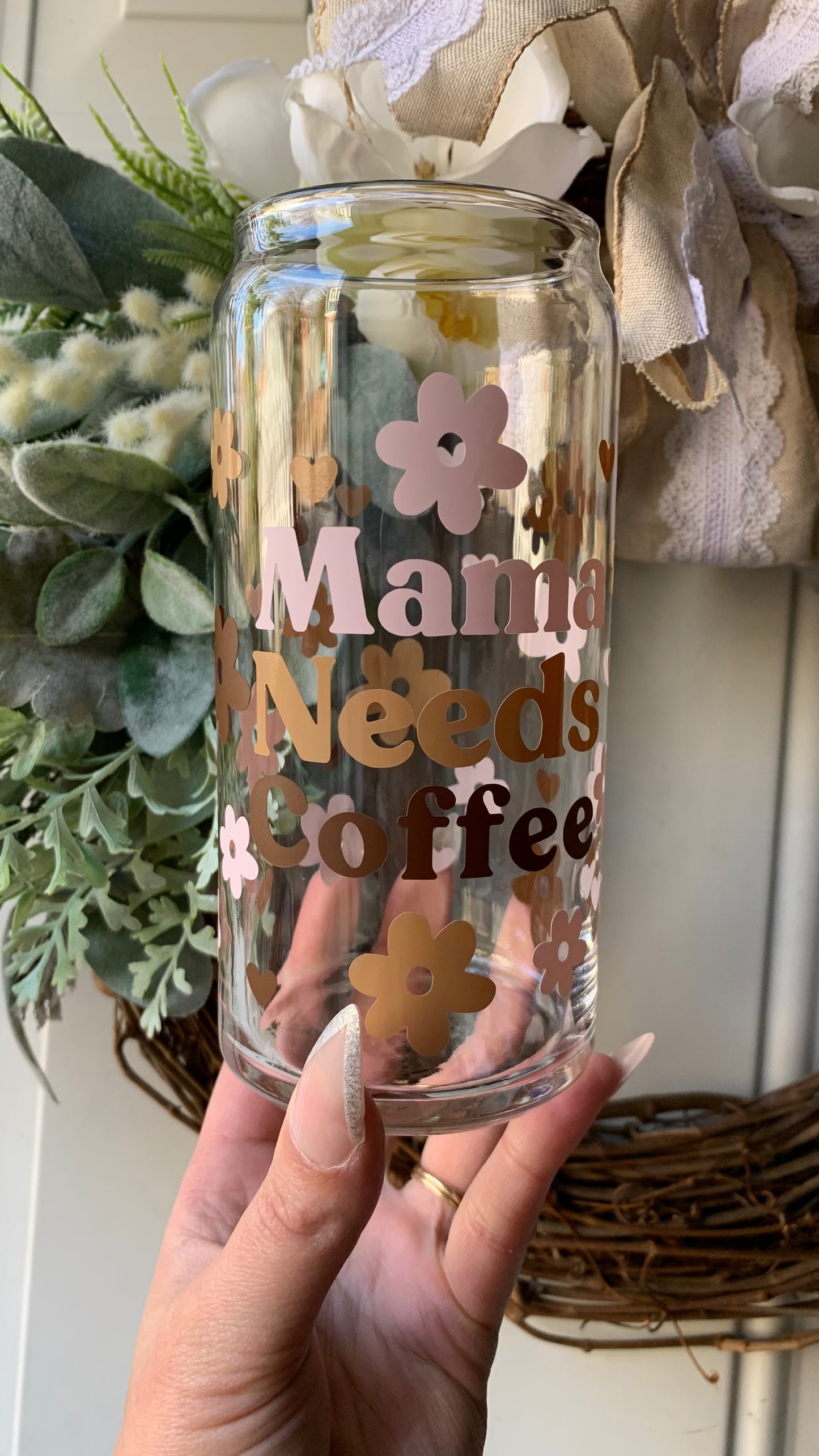 Mama needs coffee glass