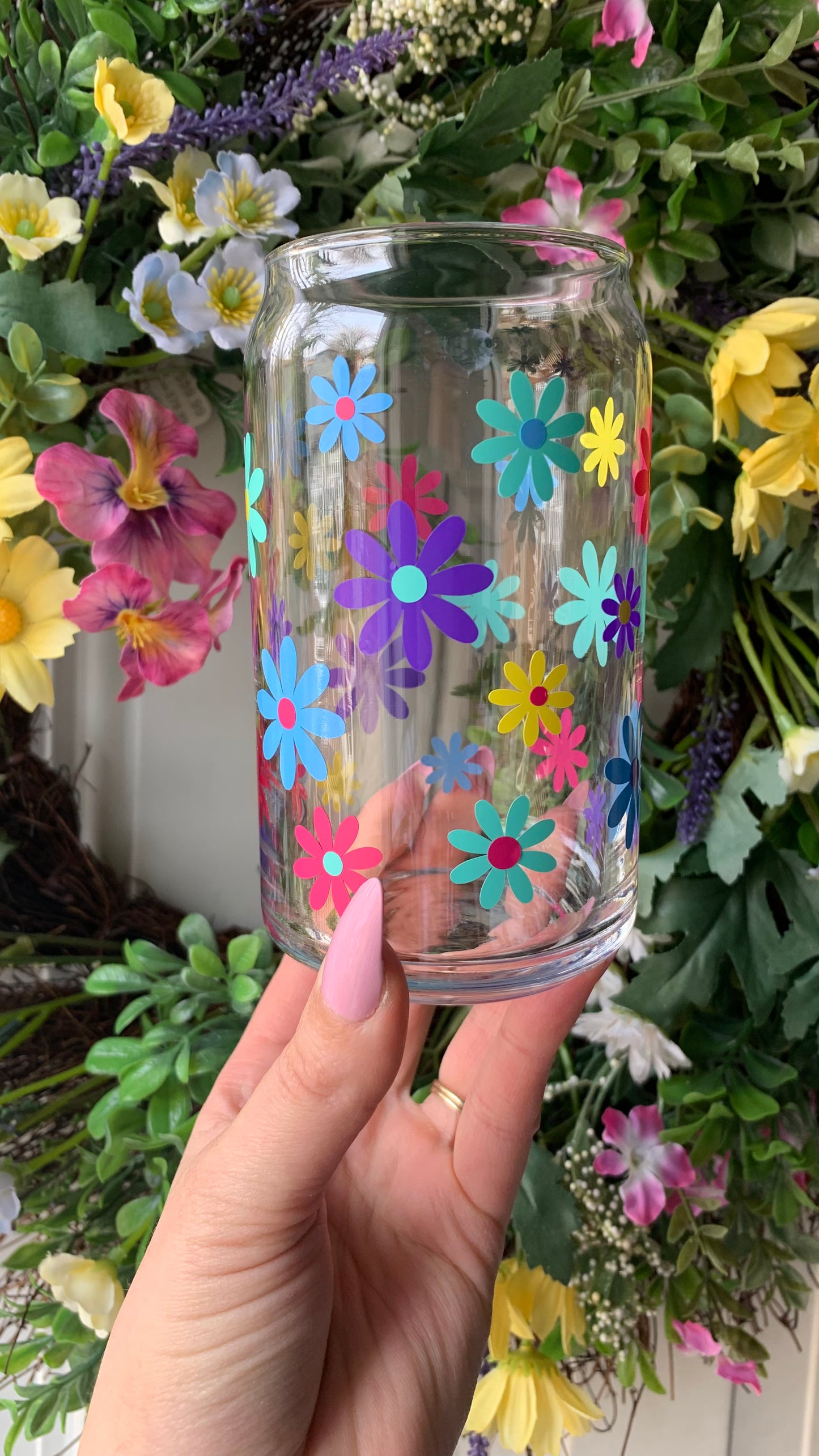 Spring flowers glass