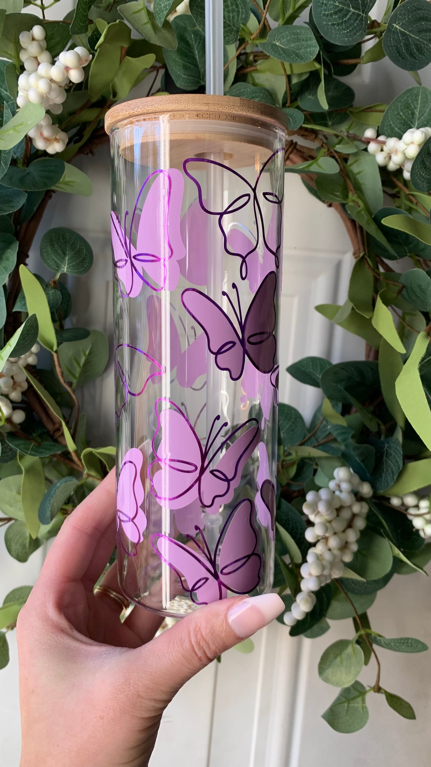 Butterfly 25oz glass