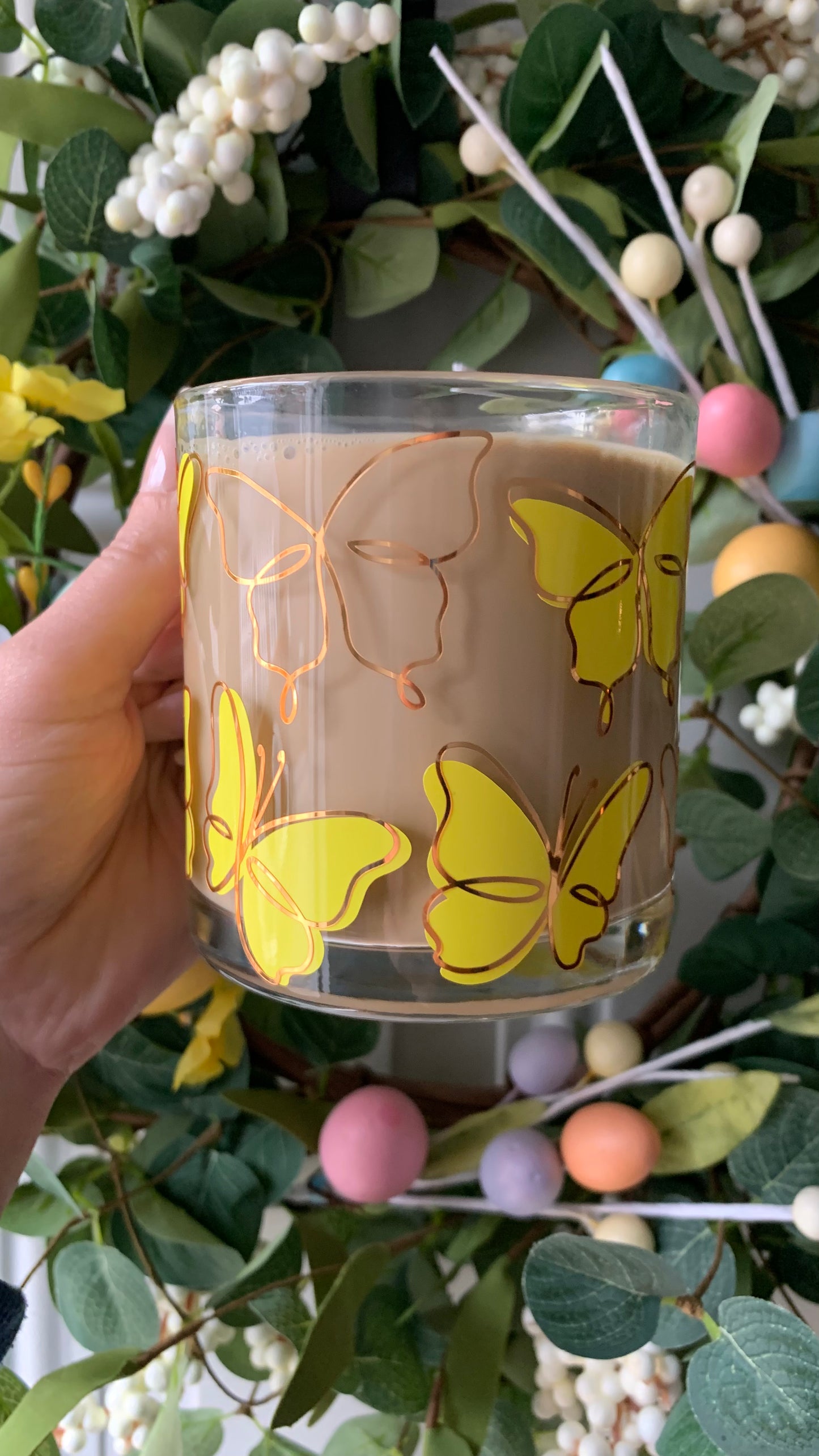 Butterflies glass mug