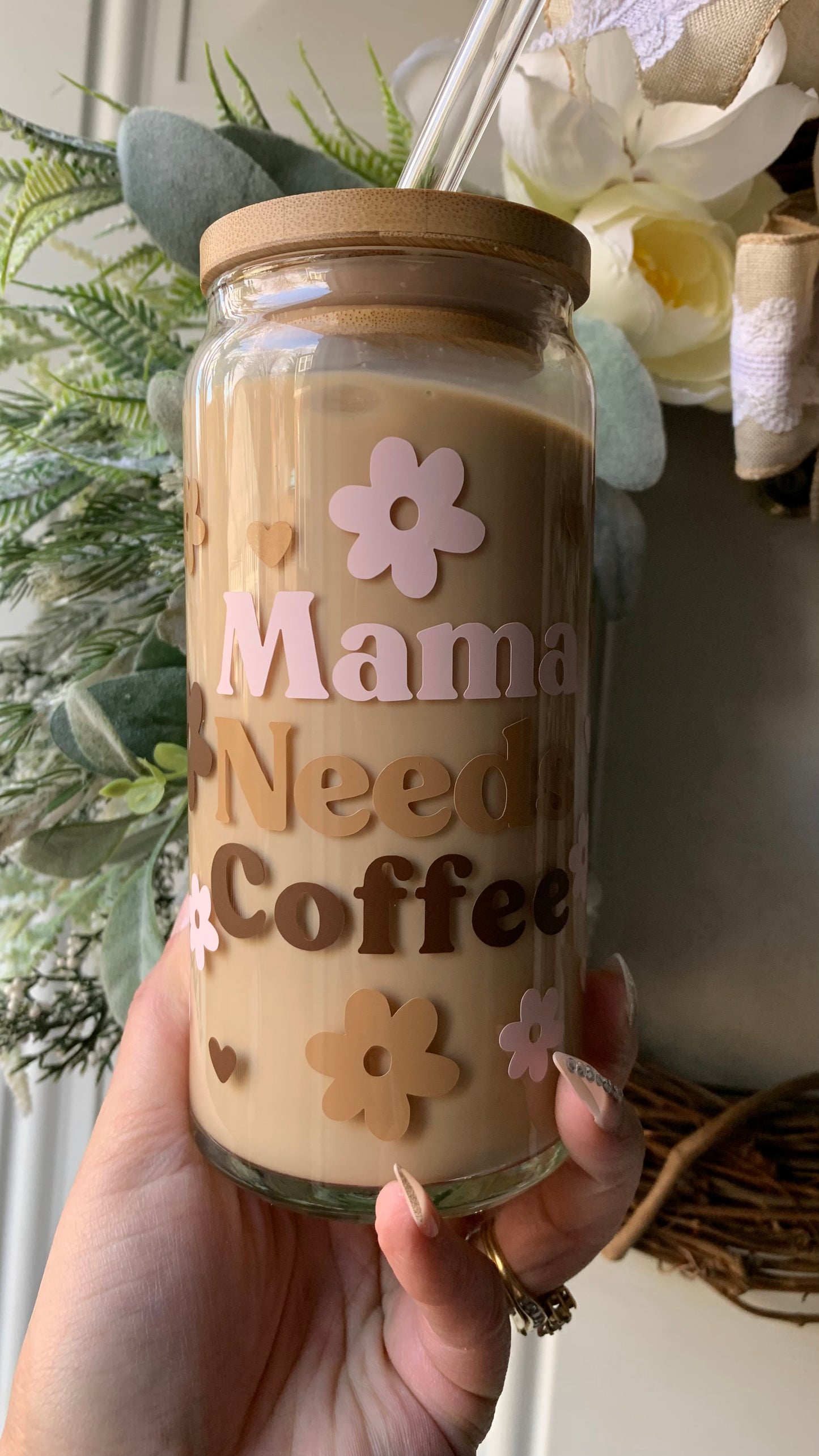 Mama needs coffee glass