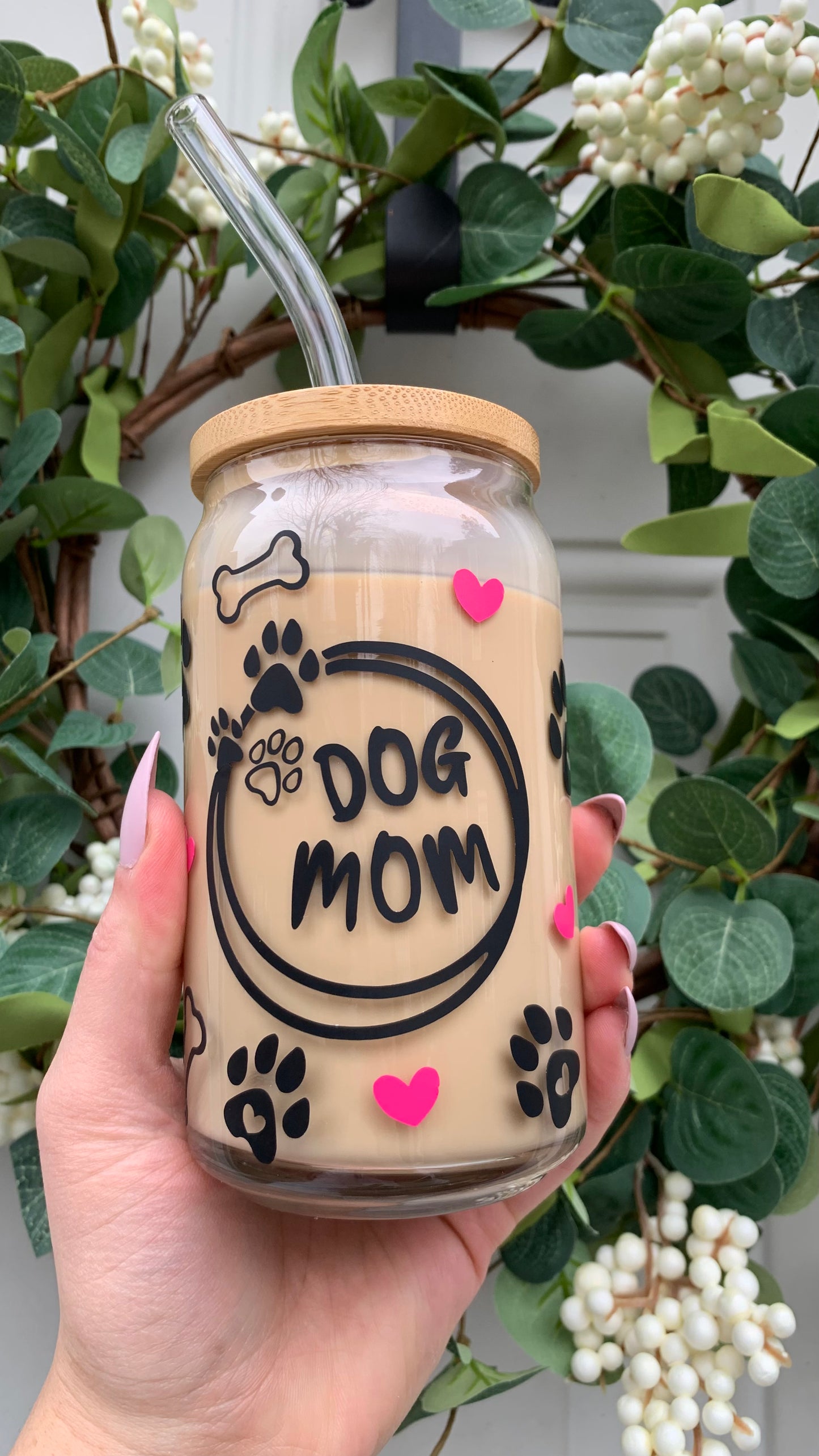 Dog mom glass