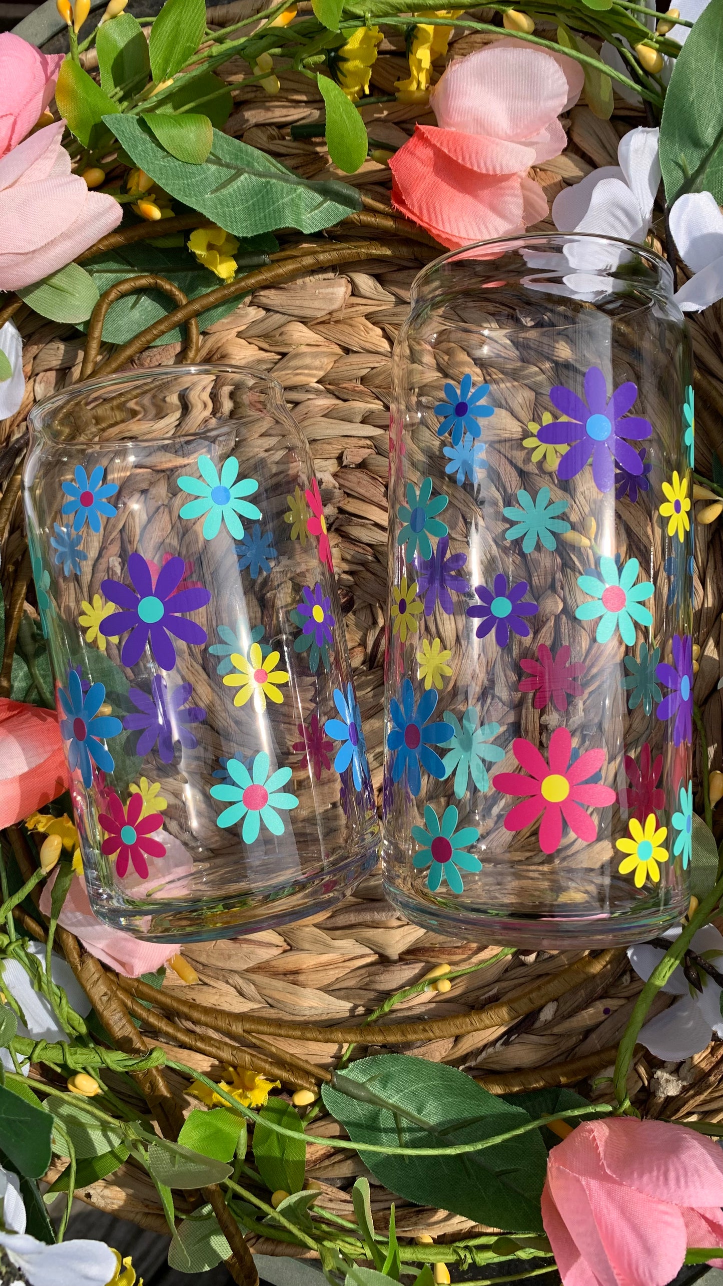 Spring flowers glass