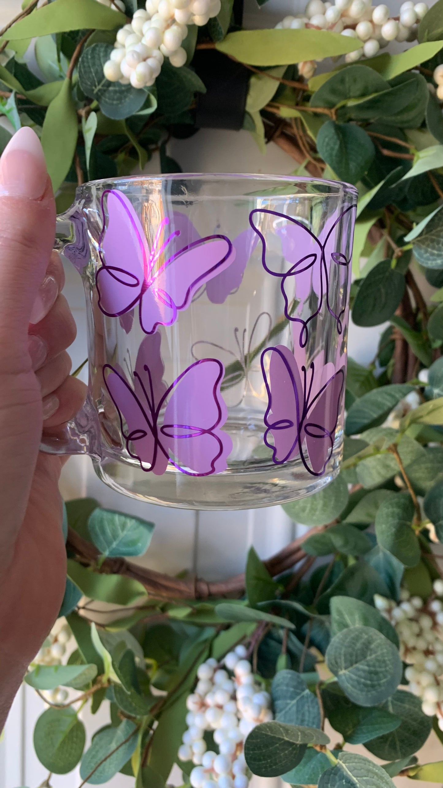 Butterflies glass mug