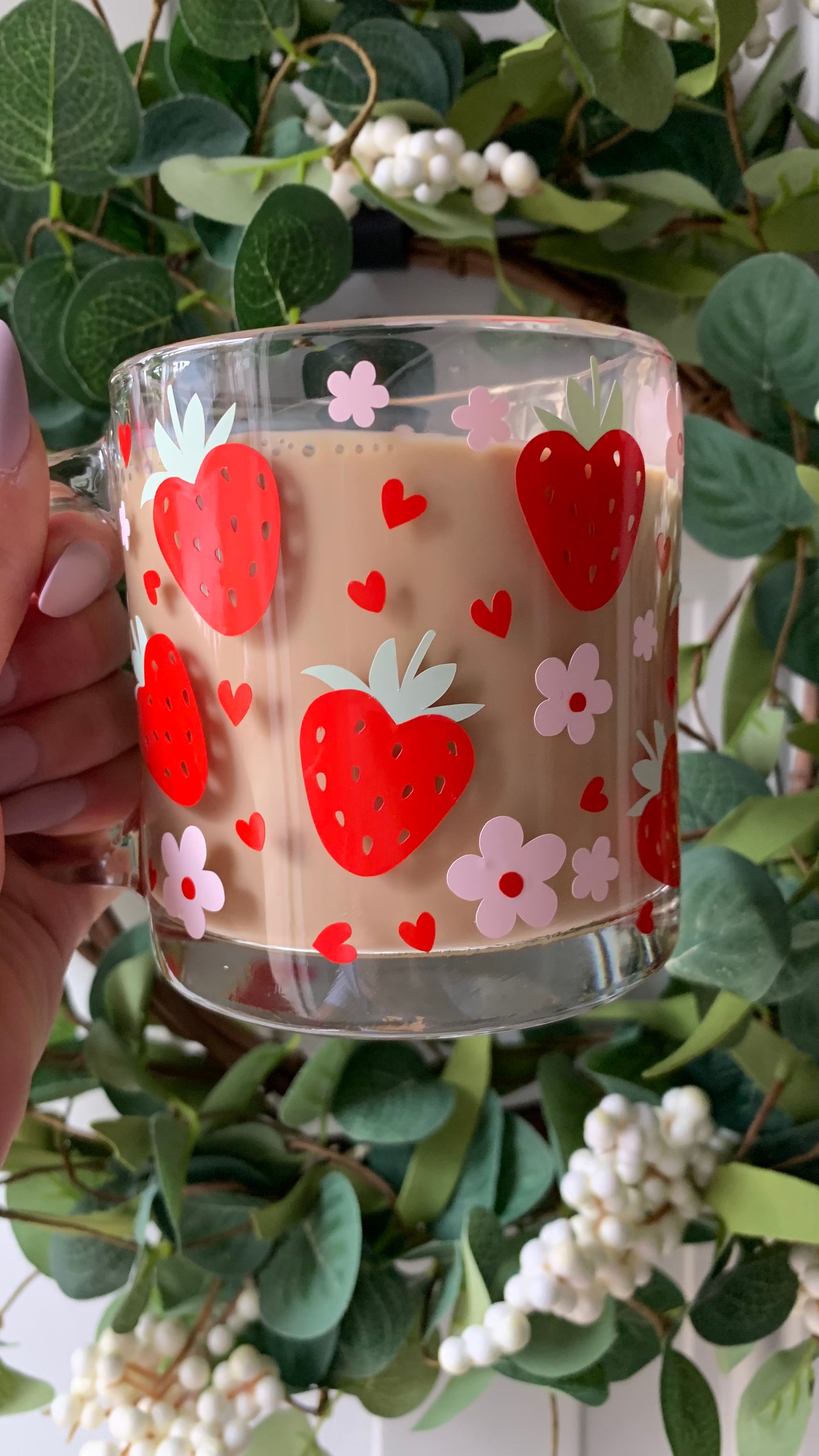 Strawberry hearts mug