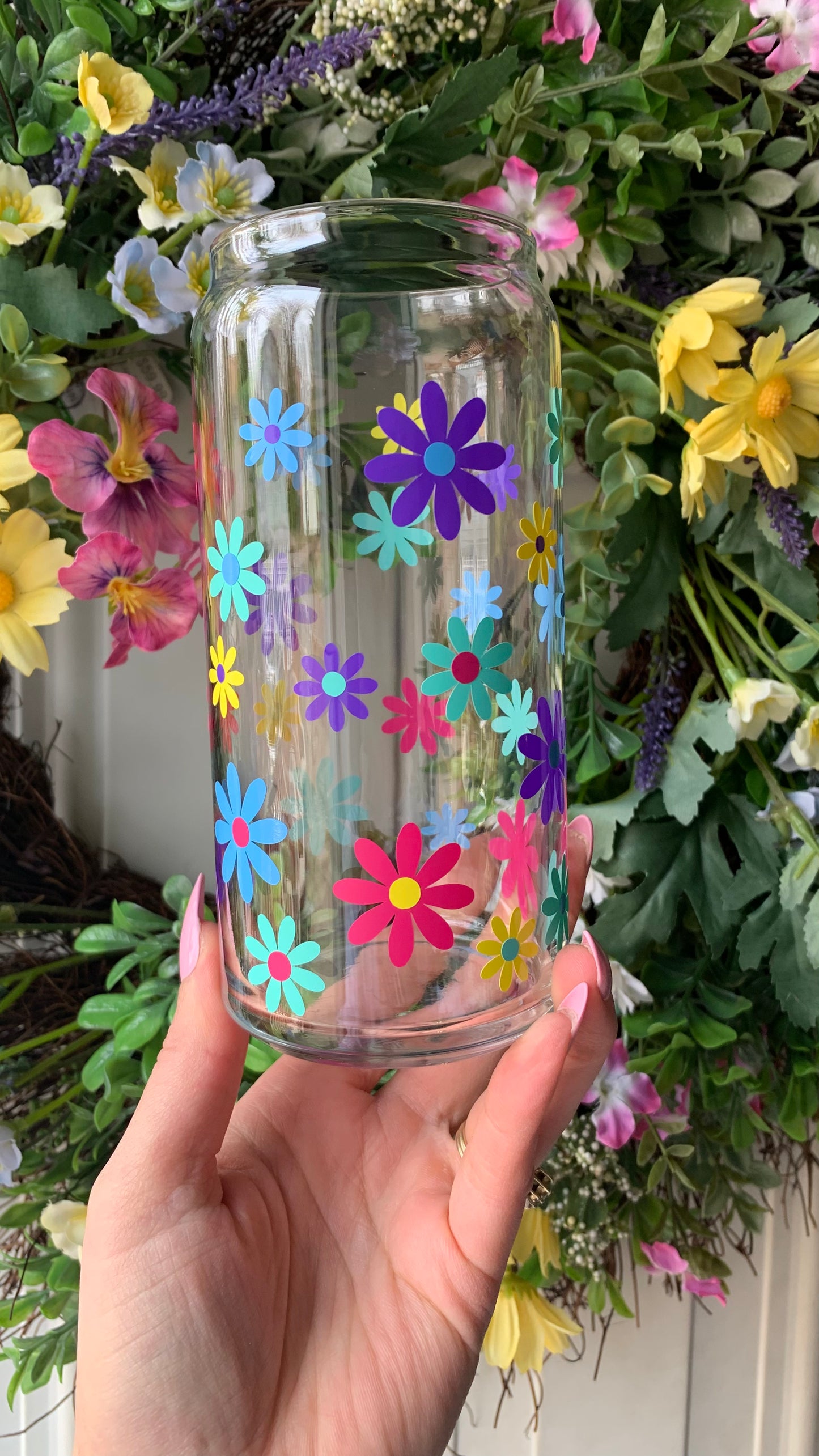 Spring flowers glass