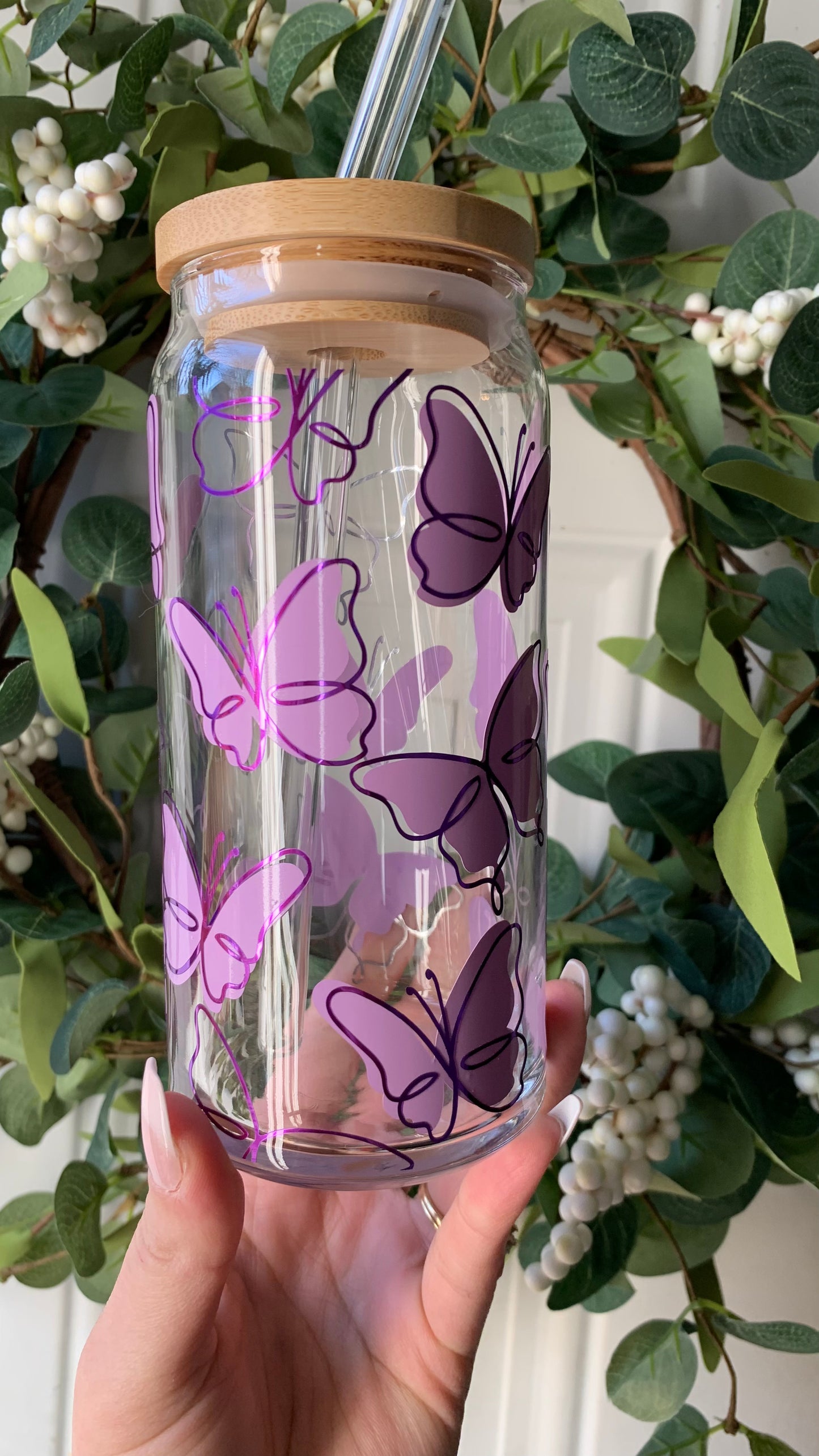 Butterfly 20oz glass