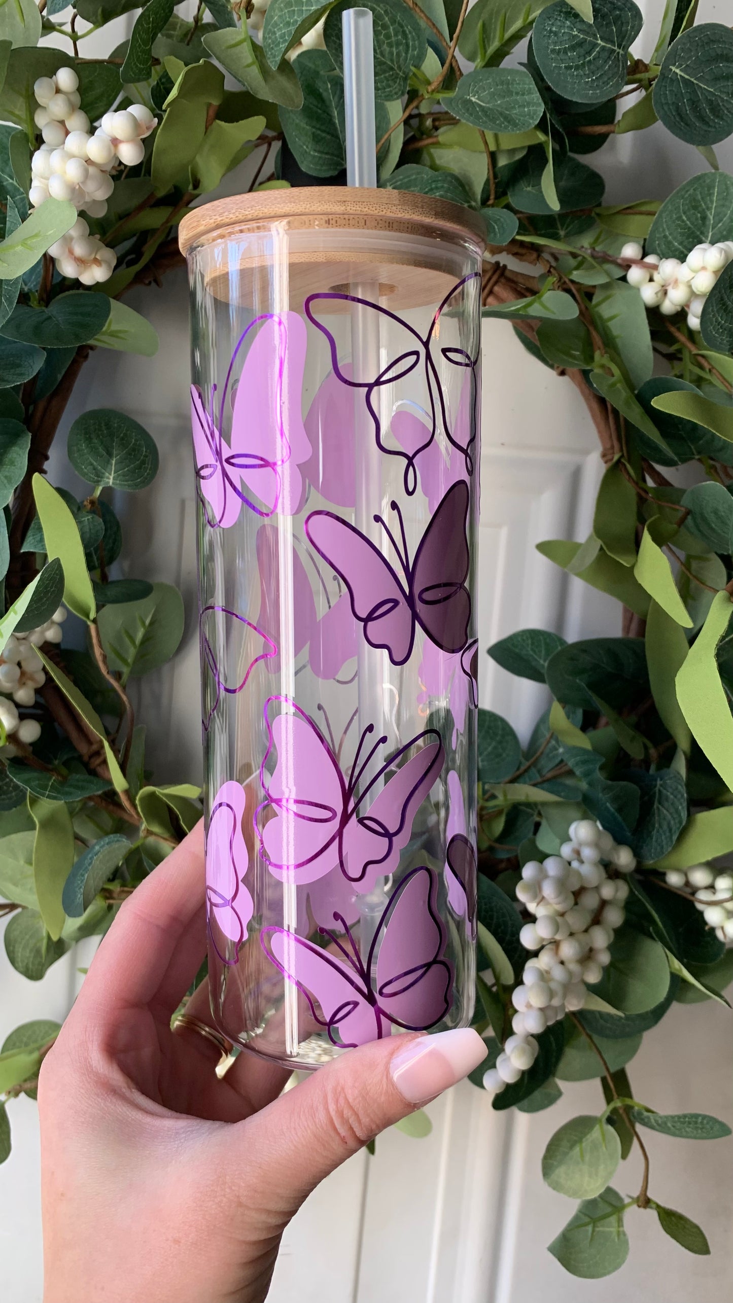 Butterfly 25oz glass