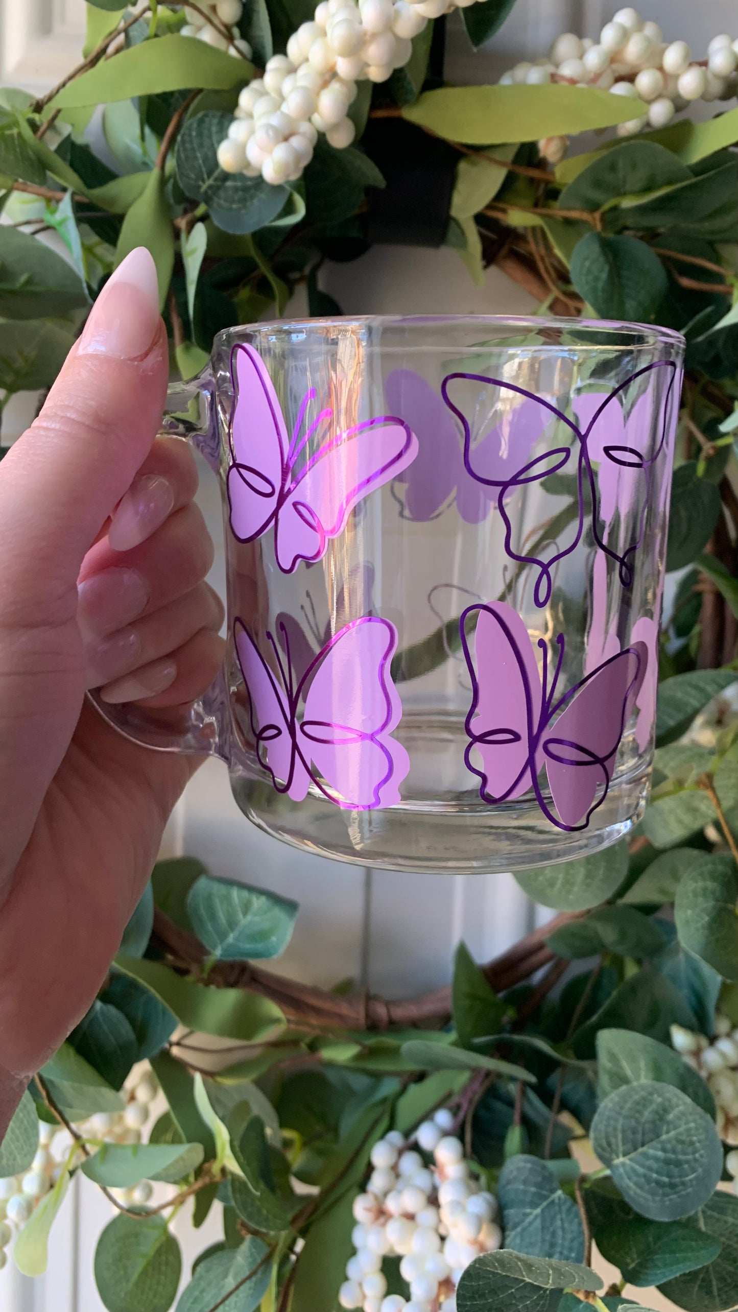 Butterflies glass mug