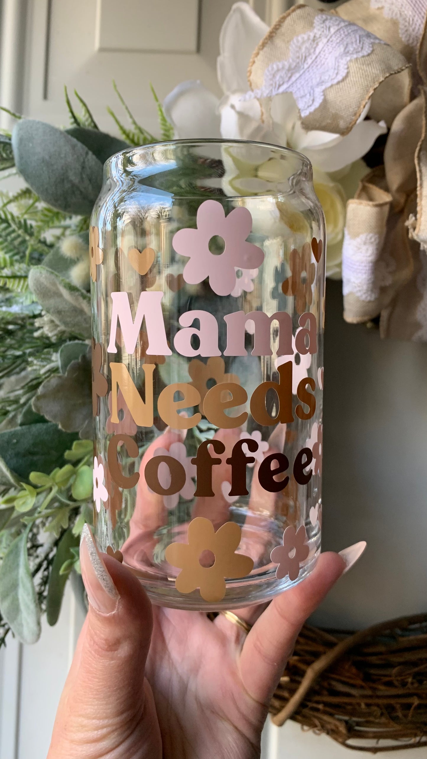 Mama needs coffee glass