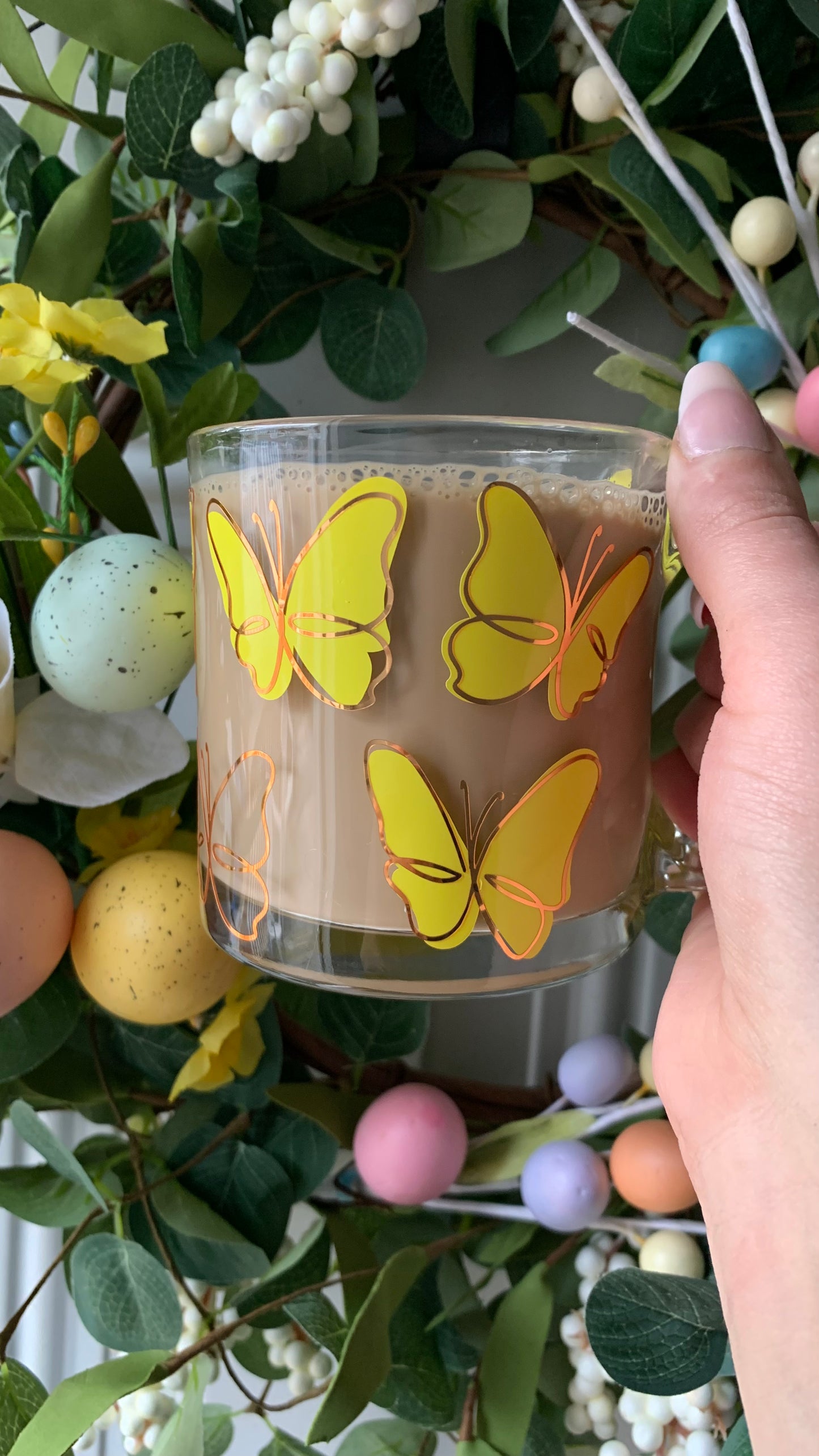 Butterflies glass mug