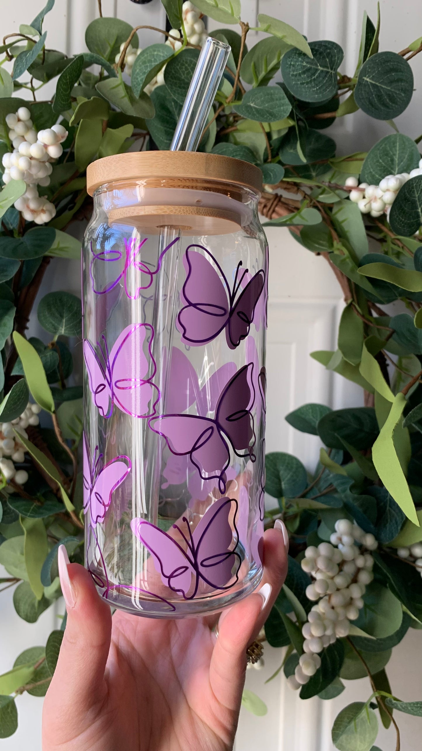 Butterfly 20oz glass