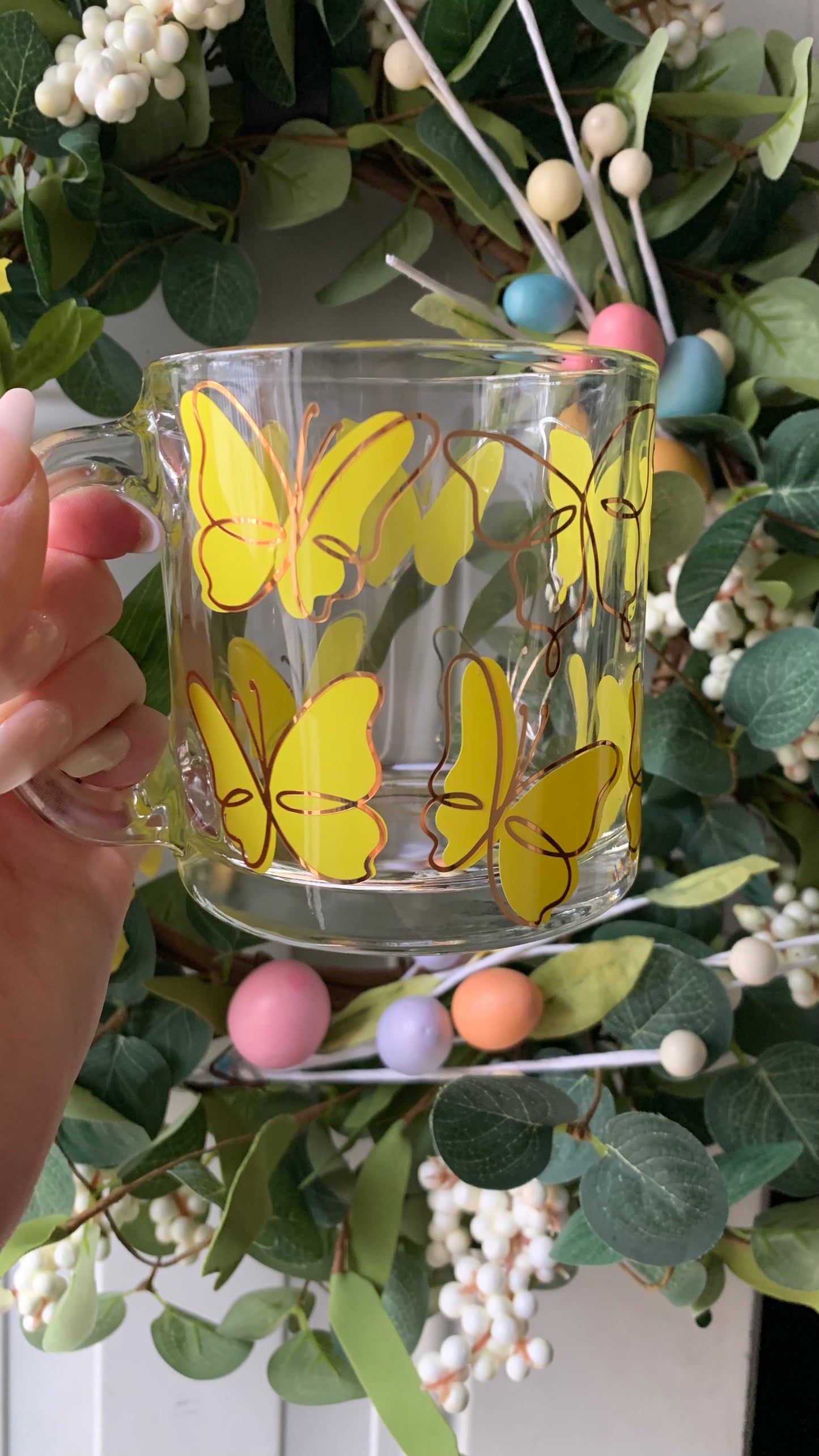 Butterflies glass mug