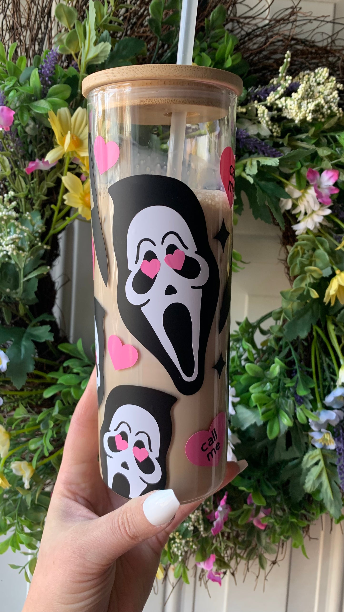 Ghost face 25oz glass