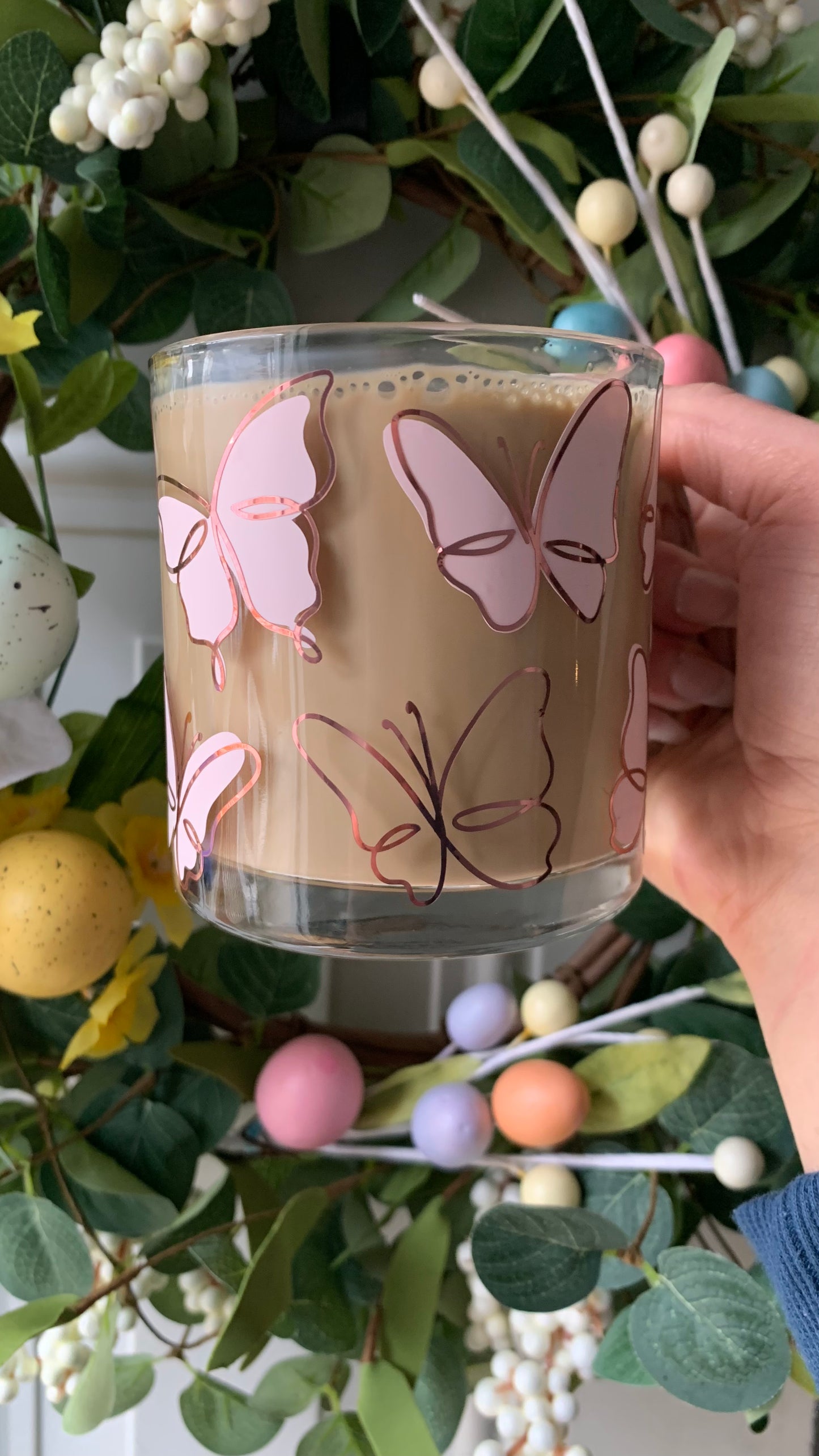 Butterflies glass mug