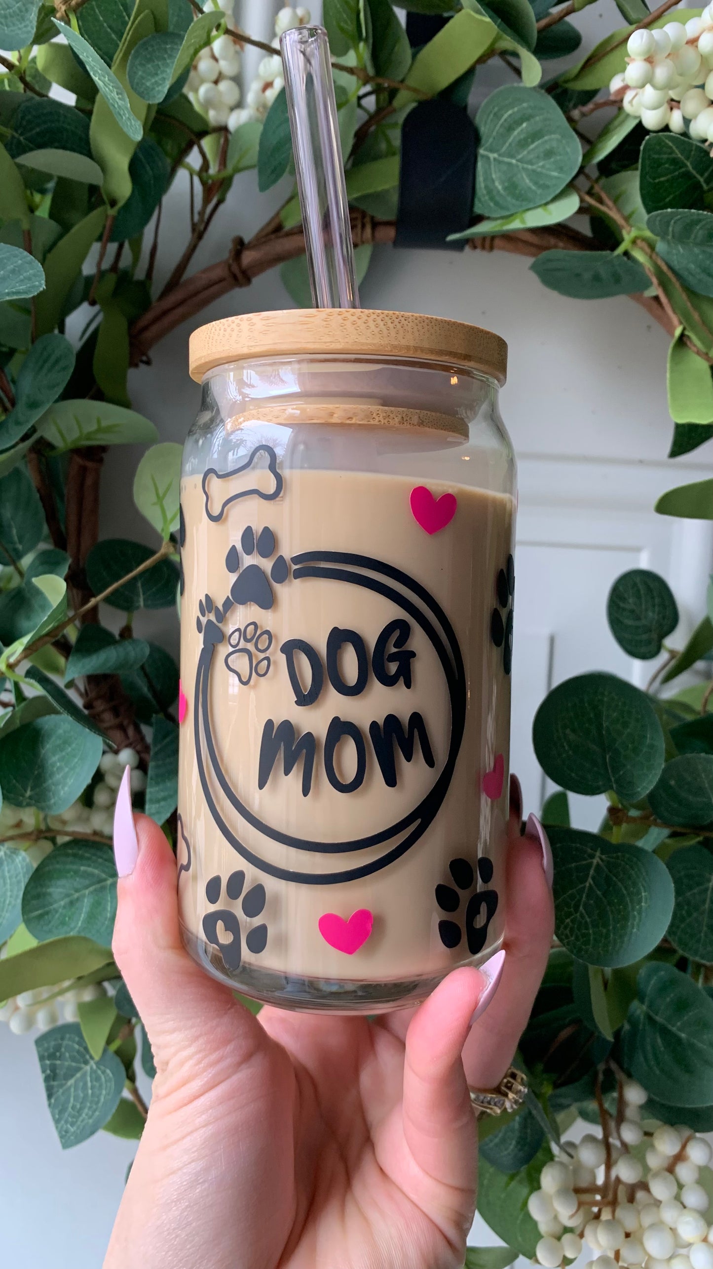 Dog mom glass